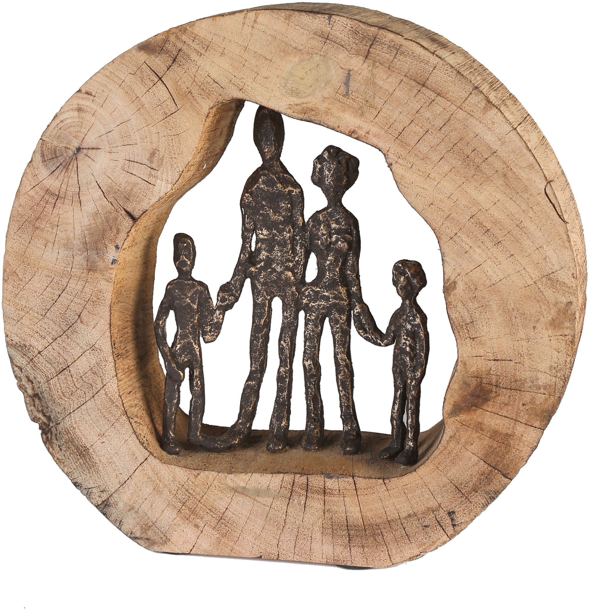Raten auf Metall Casablanca Dekofigur und aus cm, 28 Dekoobjekt, bestellen Wohnzimmer by »Skulptur Gilde Höhe Holz-Baumscheibe, Familie«,