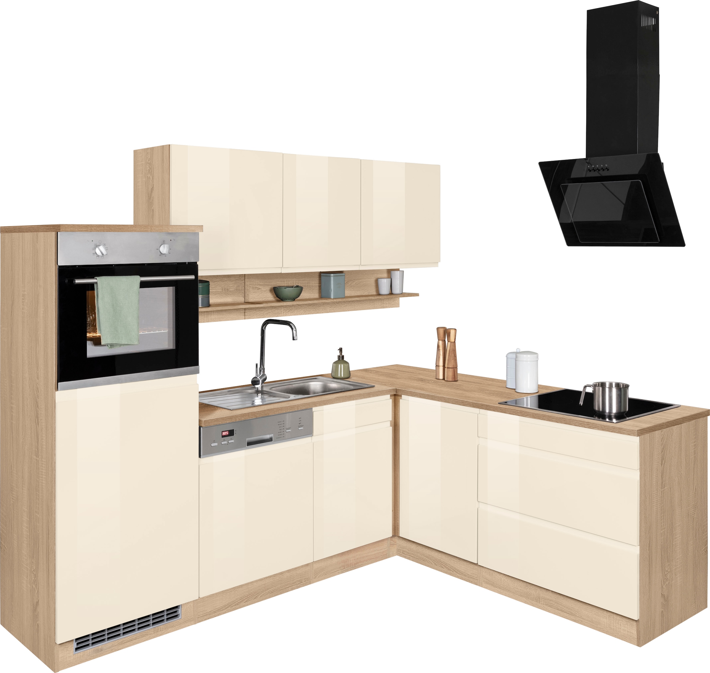 KOCHSTATION Winkelküche »KS-Virginia«, Stellbreite 230/190 cm, mit E-Geräten
