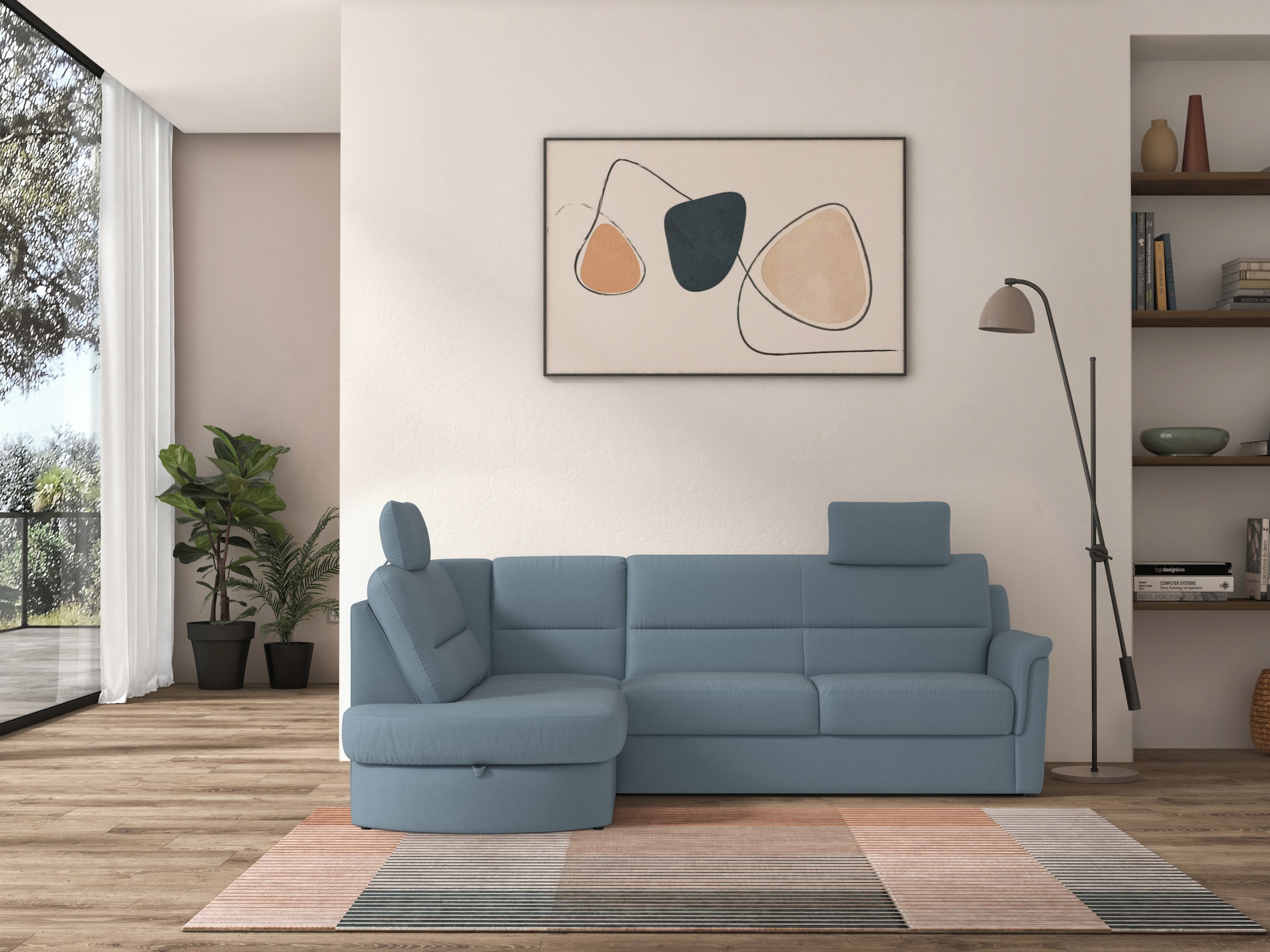 sit&more Ecksofa »Panini L-Form«, wahlweise mit Bettfunktion und Bettkasten
