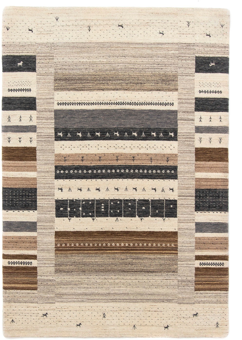 morgenland Designteppich »Designer Bordüre Beige 204 x 145 cm«, rechteckig, günstig online kaufen