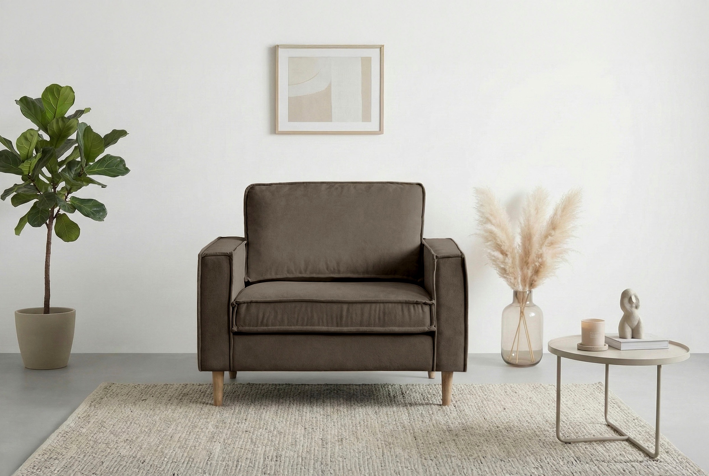 Home affaire Loveseat »Pinto Skandi 105 cm, Chenille, Struktur« mit Keder, günstig online kaufen