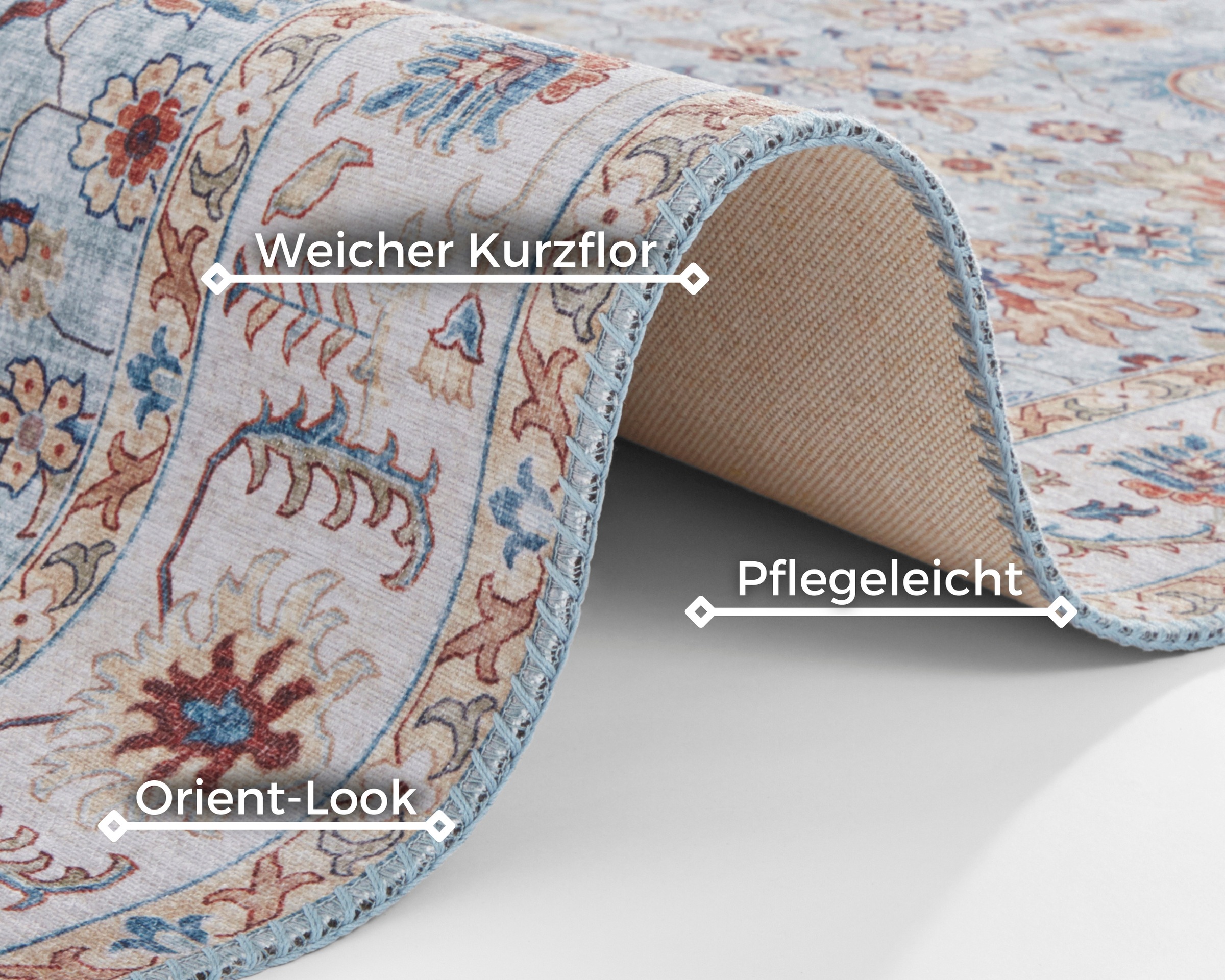 NORTHRUGS Teppich »Vivana«, rechteckig, 5 mm Höhe, Orientalisch, Läufer, Vintage, Wohnzimmer, Schlafzimmer, Esszimmer