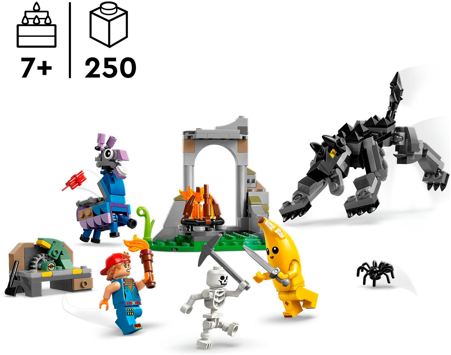 LEGO® Konstruktionsspielsteine »Das Lager von Schali und der Zündkerzenkünstlerin (77075)«, (250 St.), LEGO Fortnite; Made in Europe
