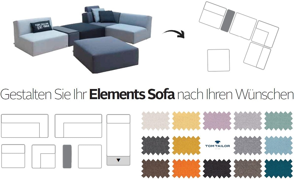 TOM TAILOR HOME Chaiselongue »ELEMENTS«, Sofaelement wahlweise mit Bettfunktion