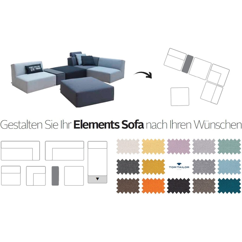 TOM TAILOR HOME Hocker »ELEMENTS«, als Einzelhocker oder Sofaelement einsetzbar