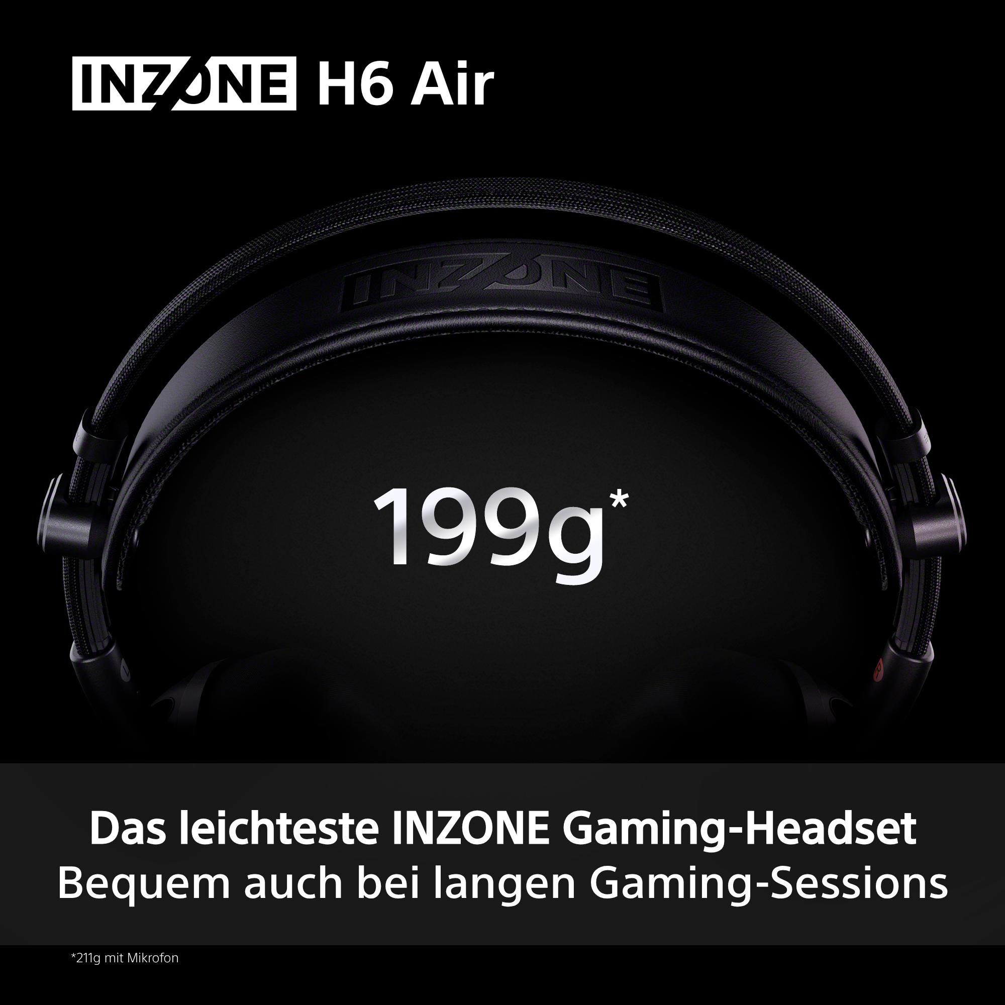 Sony Gaming-Headset »INZONE H6 Air« Stummschaltung 360 Spatial Sound, leichtes 199-g-Design, abnehmbares Bügelmikrofon