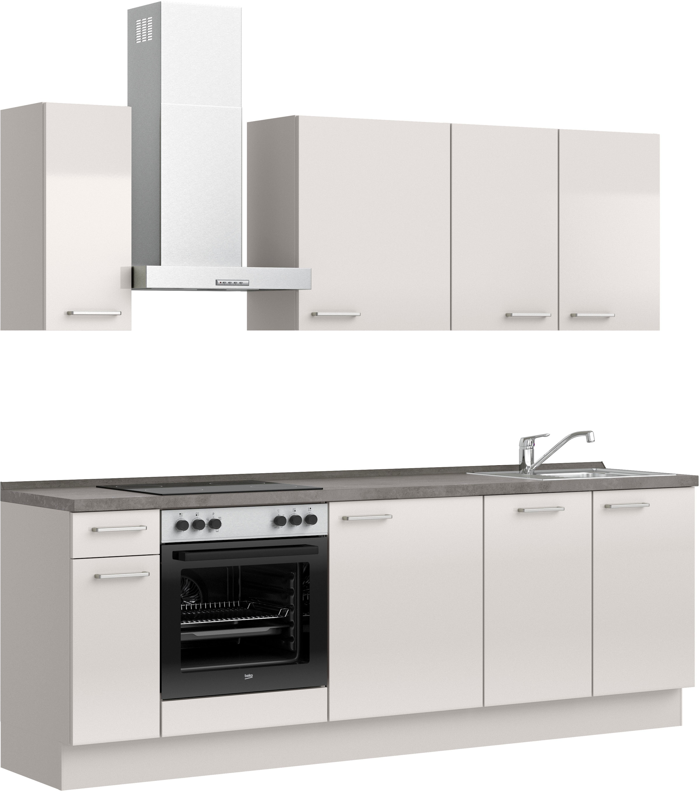 nobilia® Küchenzeile »"Flash I"«, vormontiert, Ausrichtung wählbar, Breite 240 cm, wahlw. mit E-Geräten