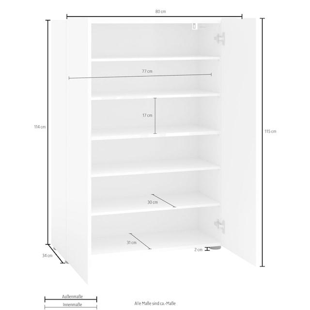 INOSIGN Schuhschrank »Mister«, Breite 80 cm, 2 Türen, Hochglanz Lackiert  online bestellen