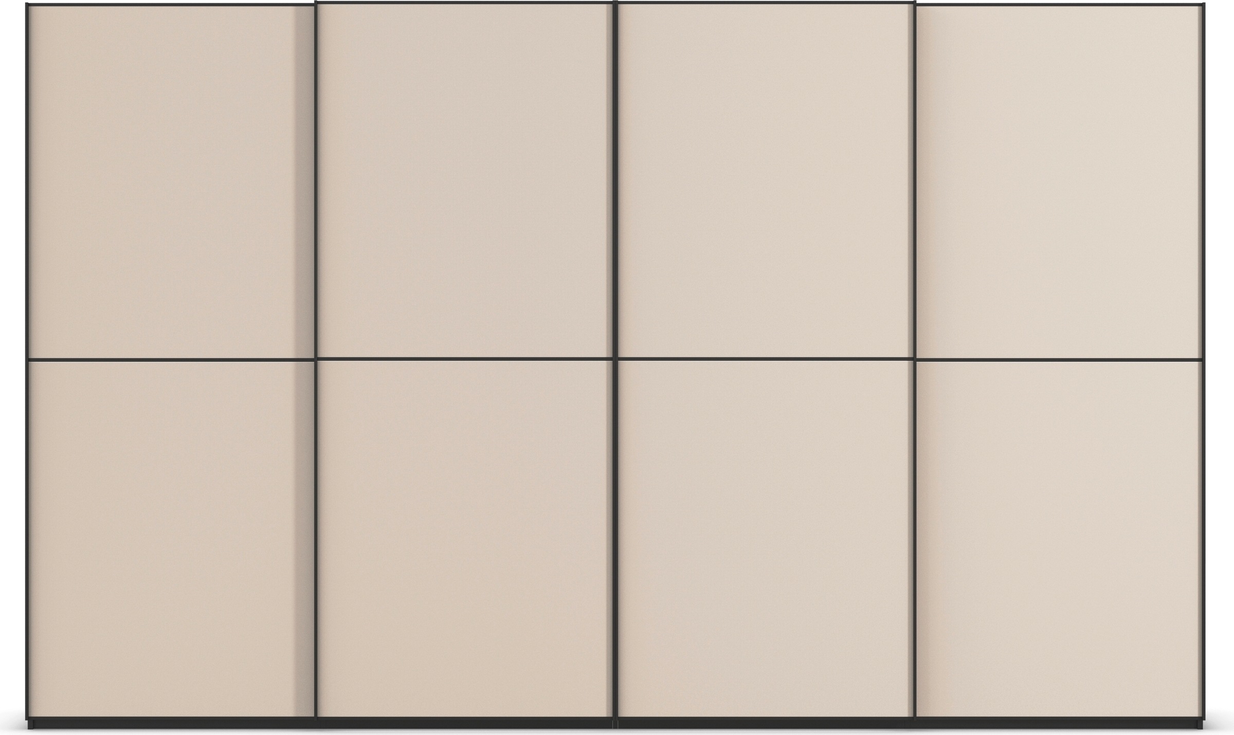rauch Schwebetürenschrank »Kleiderschrank Schrank Garderobe Schlafzimmerschrank SCALE-DUO«, edle zweigeteilte Türen Glas-Front mit 3 Zierleisten MADE IN GERMANY