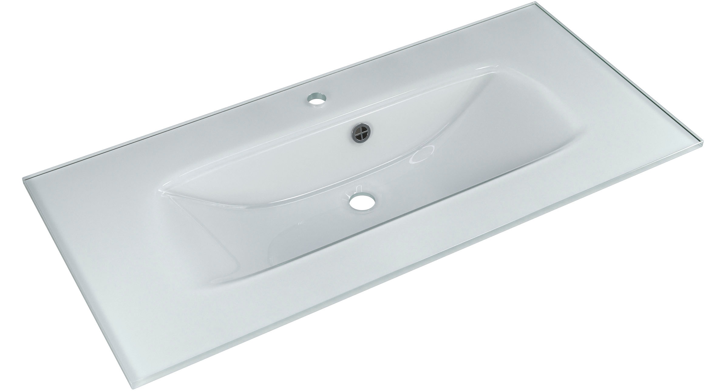 Saphir Badmöbel-Set »Trentino 2-teilig Glas-Waschtisch, Spiegelschrank mit LED-Leuchte«, (3 St.), Badmöbel-Set 107cm breit, inkl. Türdämpfer, 3 Türen, 2 Auszügen