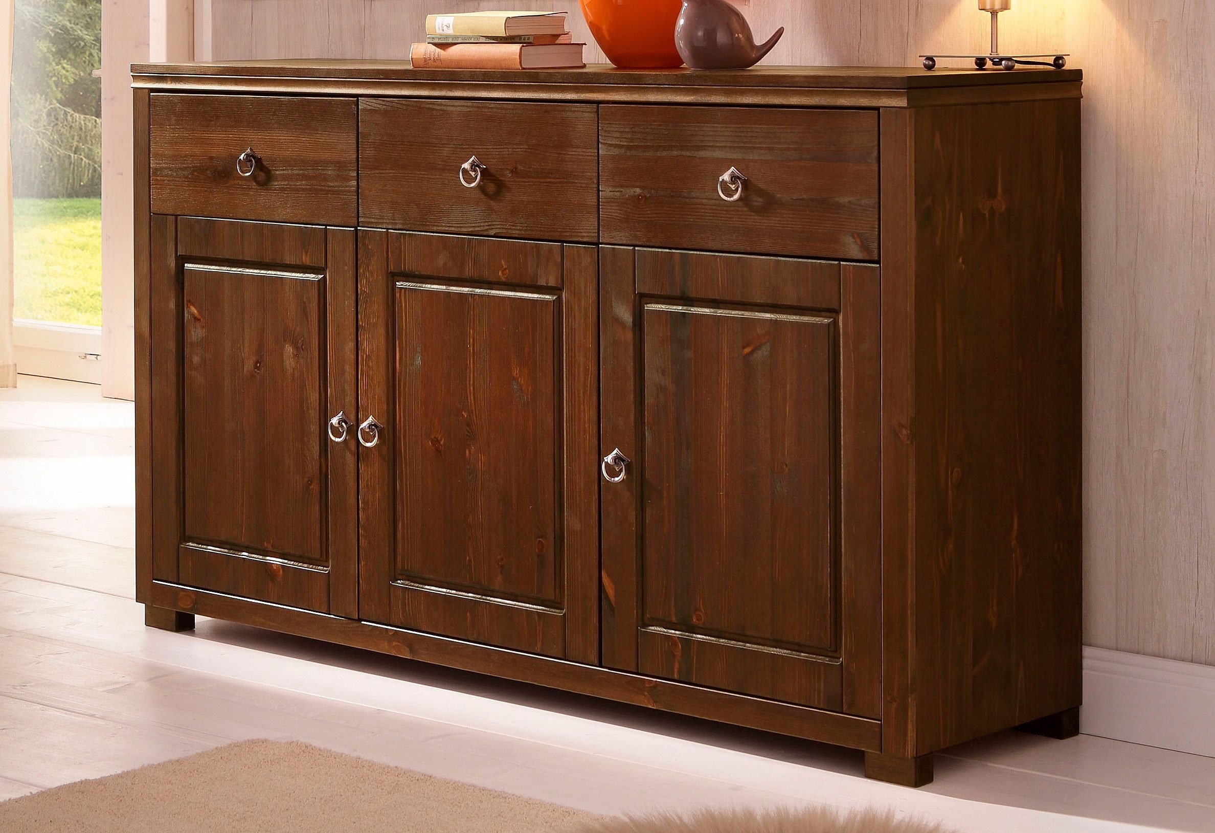 Home affaire Sideboard »Gotland« Kommode, Breite 147 cm, aus massiver Kiefe günstig online kaufen