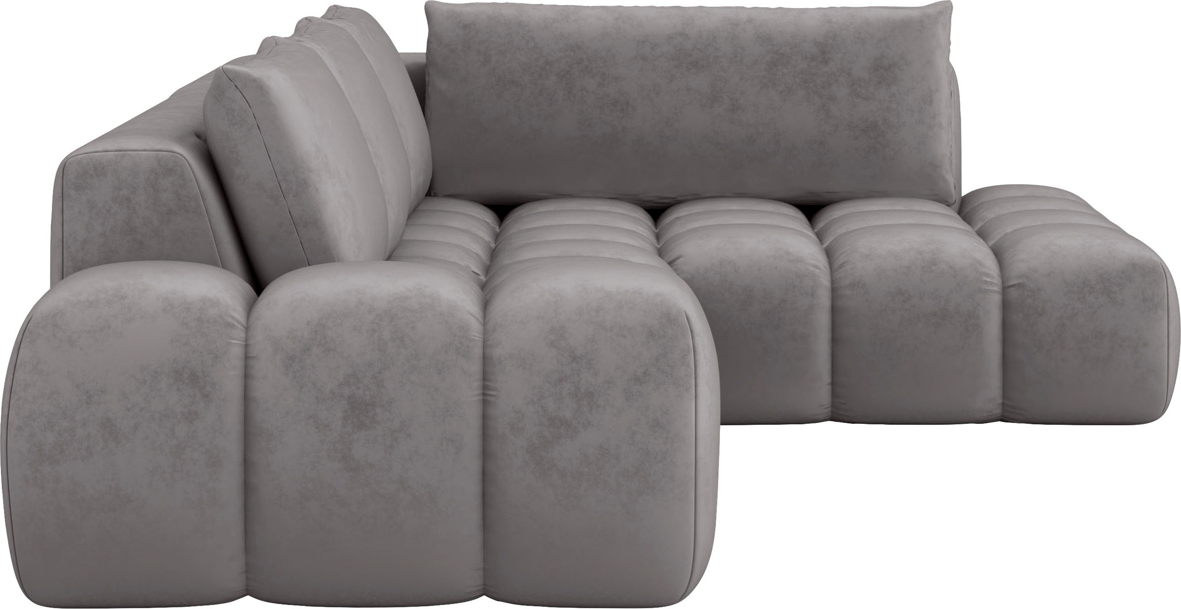 INOSIGN Ecksofa »AZITA Designsofa, elegant und bequem L-Form, Bubble-Optik«, lose Rückenkissen, traumhafte Steppung, Maße B/T/H: 352/210/72 cm