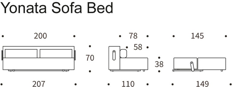 INNOVATION LIVING ™ Schlafsofa »YONATA Sofa im aktuellen Design, hoher Komfort, elegant und hochwertig«, komfortable Taschenfederkernpolsterung, Breite Liegefläche 149 cm