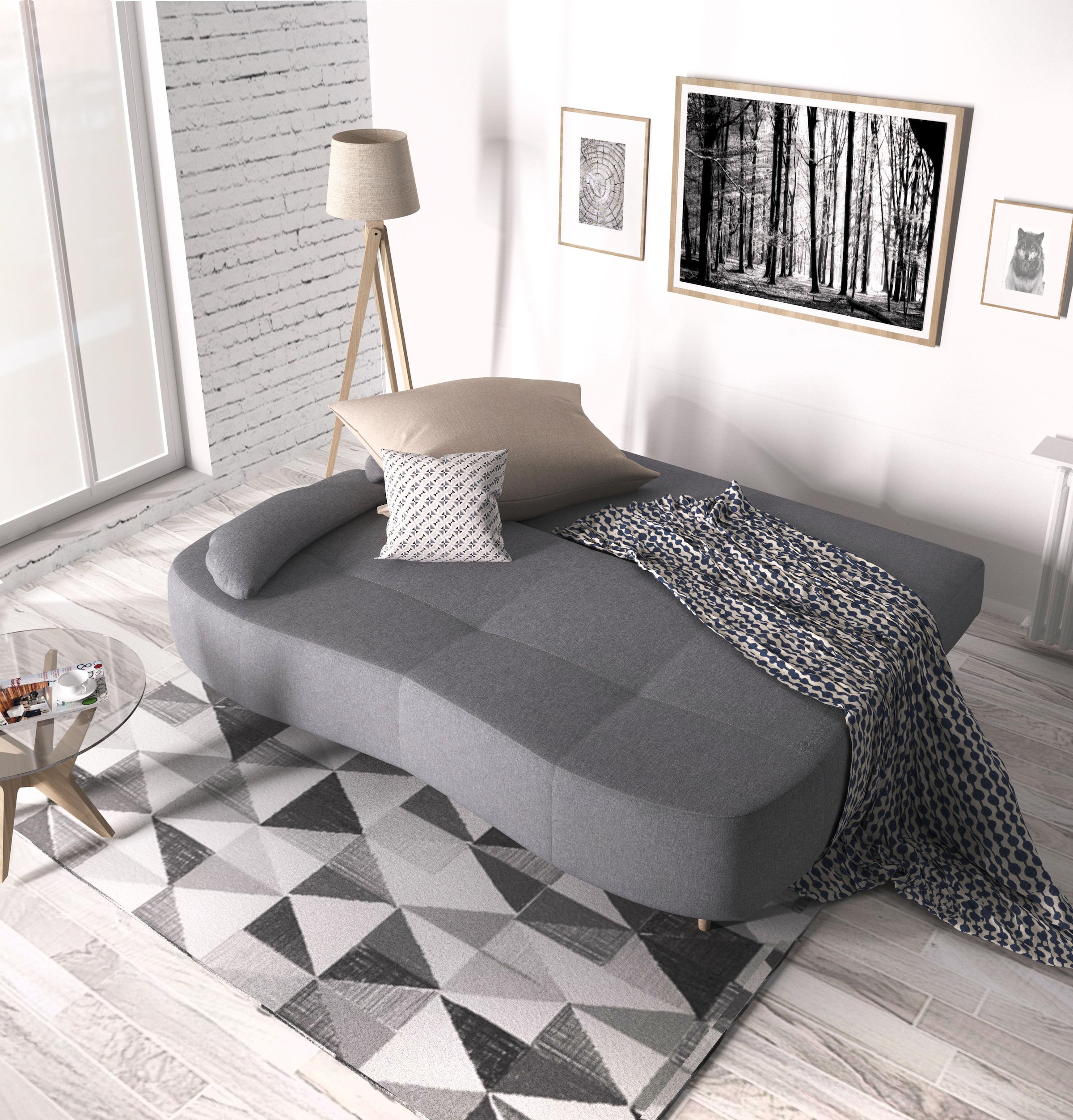 Home affaire Schlafsofa »Alina«, mit Bettfunktion und Bettkasten, Federkern, losen Kissen