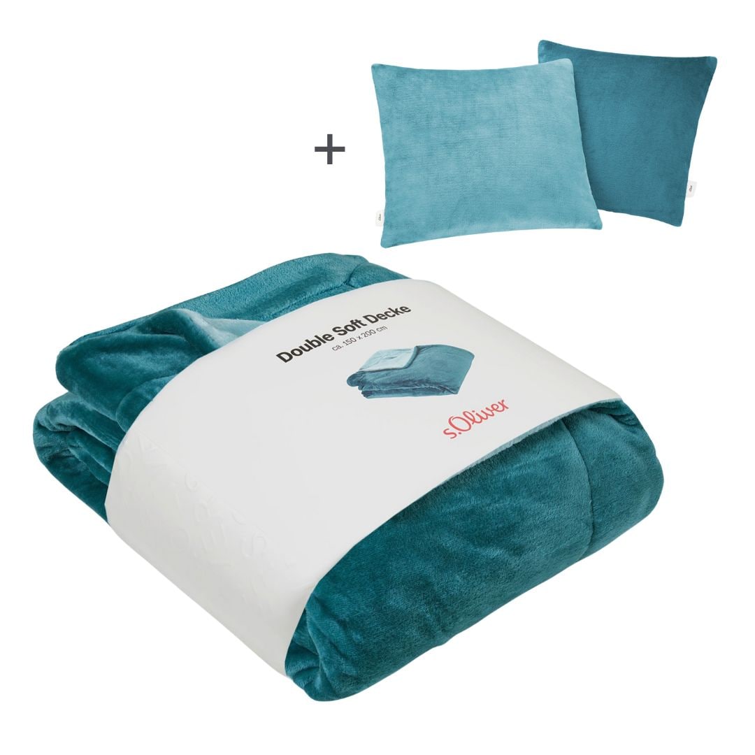 s.Oliver Wohndecke »Doublesoft, Kuscheldecke, Deal, Kissen geschenkt!«, Kus günstig online kaufen