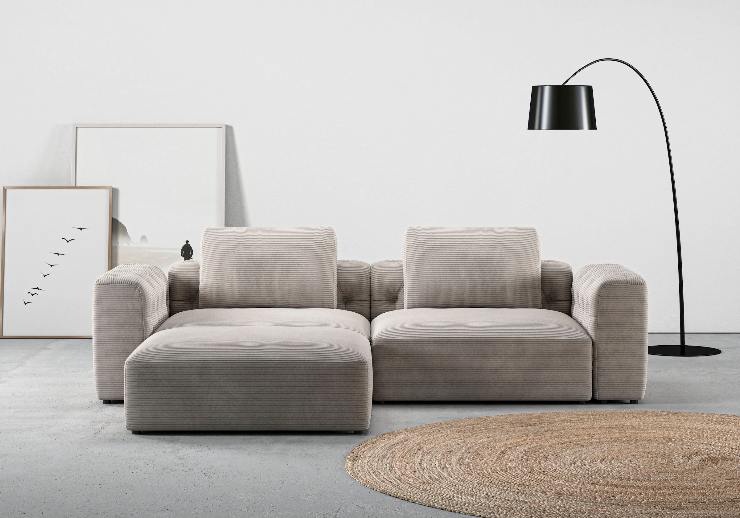 RAUM.ID Ecksofa »Cushid L-Form«, Modulset, bestehend aus 3 Teilen günstig online kaufen