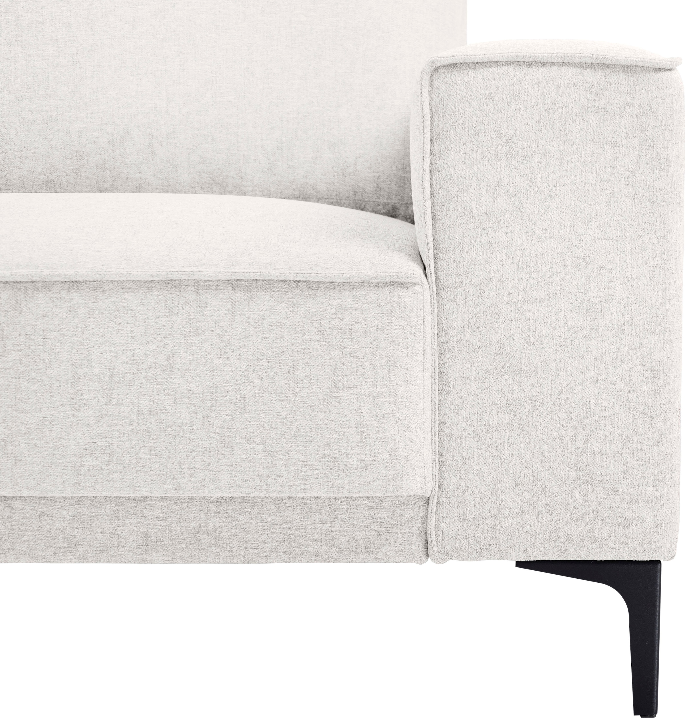 Places of Style Ecksofa »Polsterecke Oland, Struktur, Flachgewebe, Luxus-Microfaser, Boucle«, L-Form, 280 cm, Wellenunterfederung, Skandi-Design, Metallfüße