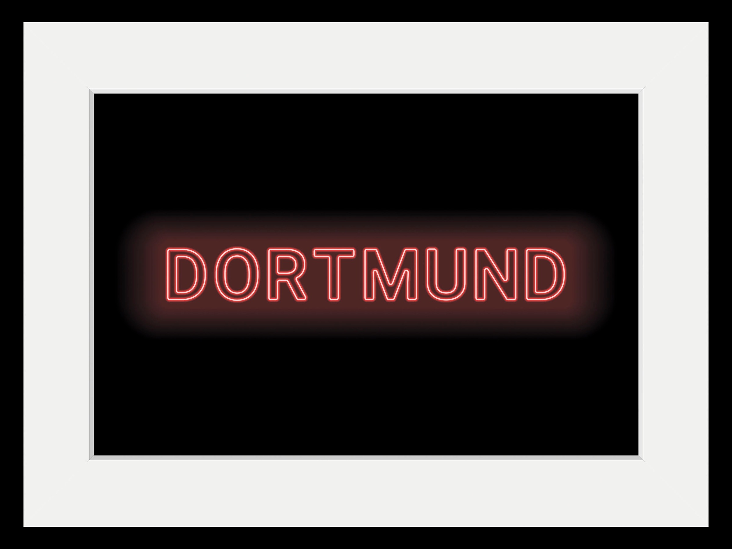 queence Bild »DORTMUND LIGHTS« Schriftzug | Städte 1 Stk. tlg. HD Premium Poster-Druck inkl. Holzrahmen