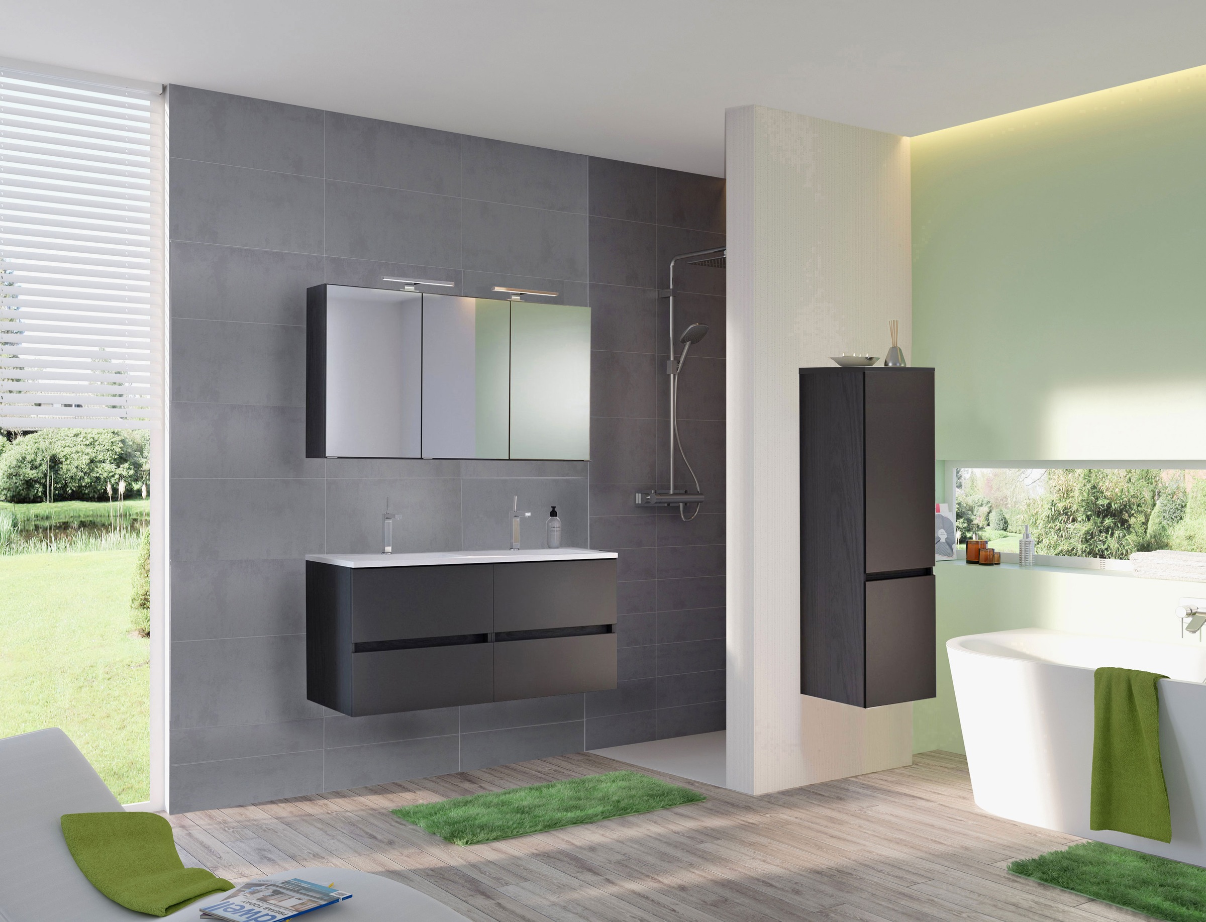 welltime Badmöbel-Set »Welltime Möbel Baabe Waschtisch-Set 3tlg. oder 5tlg. günstig online kaufen