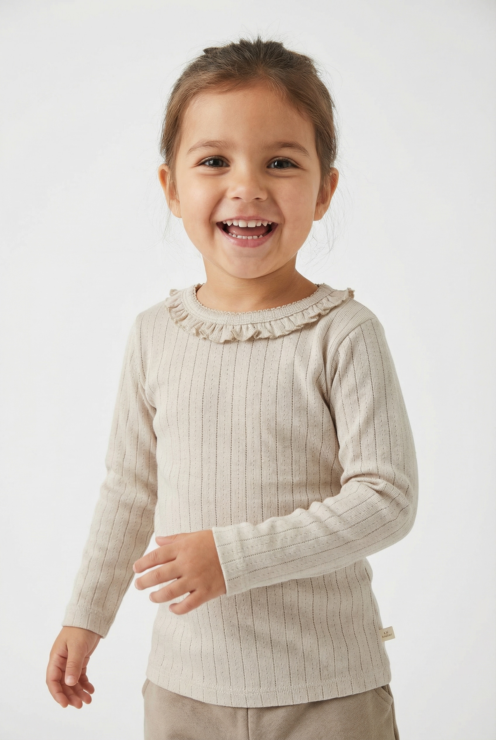 Lil' Atelier Langarmshirt »NMFRACHEL NIS LS SLIM TOP LIL NOOS« Baumwollmischung, Rüschen