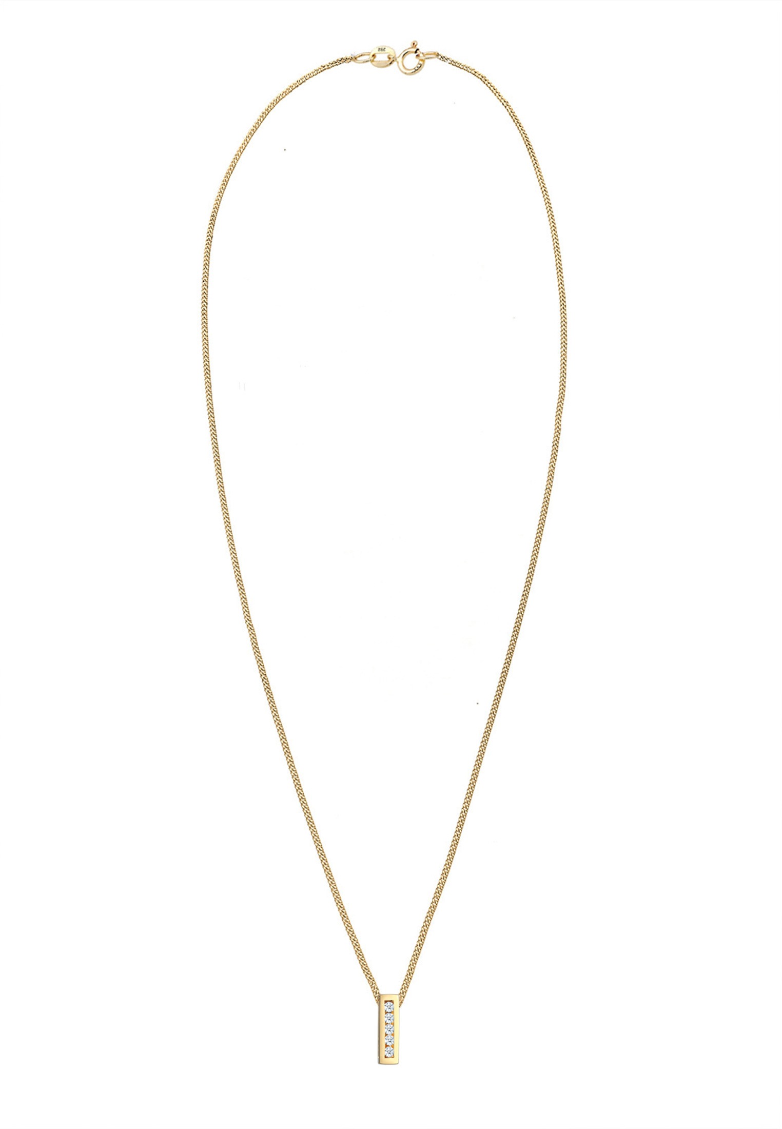 Elli DIAMONDS Collierkettchen »Anhänger Diamanten Weiß Brillantschliff (0.075 ct) 585 Gelbgold«