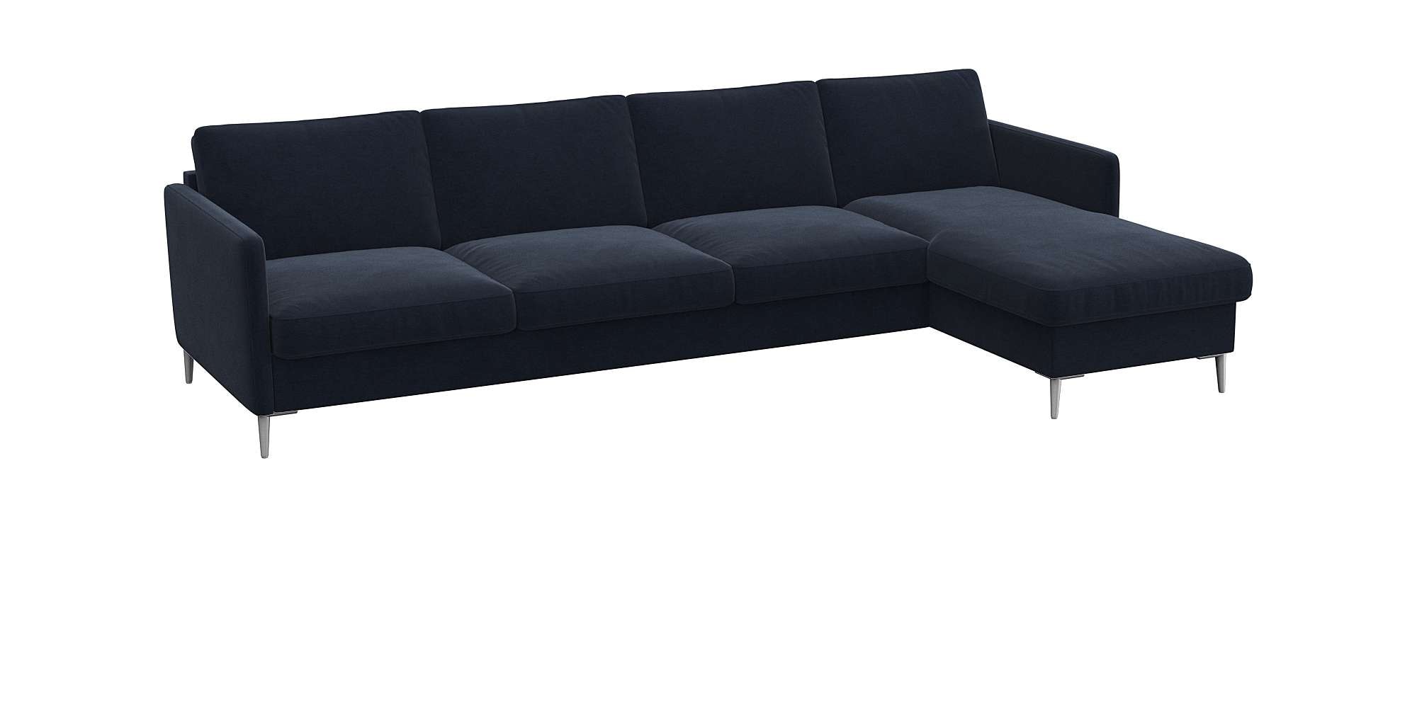 FLEXLUX Ecksofa »Fiore, L-Form, bequem und komfortabel durch hochwertigem Sitzaufbau«, schmale Armlehnen, Kaltschaum, Füße Alu