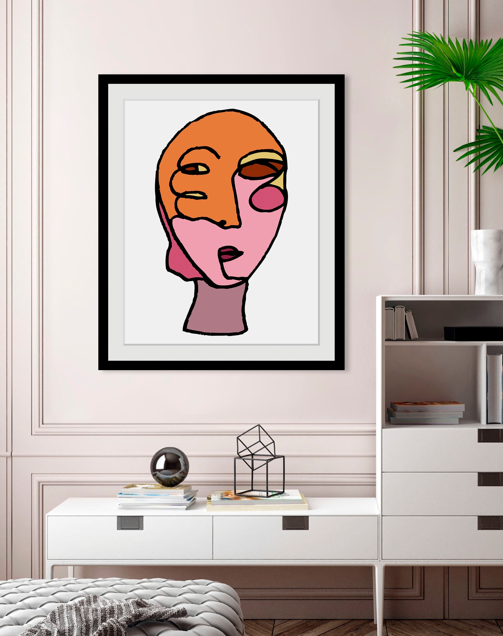 queence Bild »Mike«, Abstrakt-Kunst-Figuren-Gesicht, (1 St.), HD Premium Po günstig online kaufen
