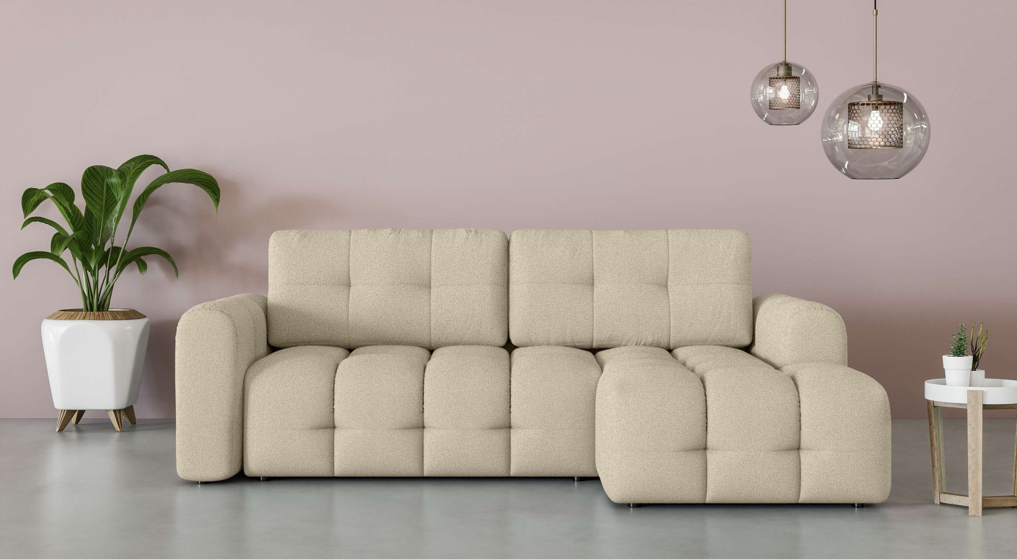 INOSIGN Ecksofa »Manilla, wahlweise mit Bettfunktion, B/T/H 265/170/91 cm« günstig online kaufen