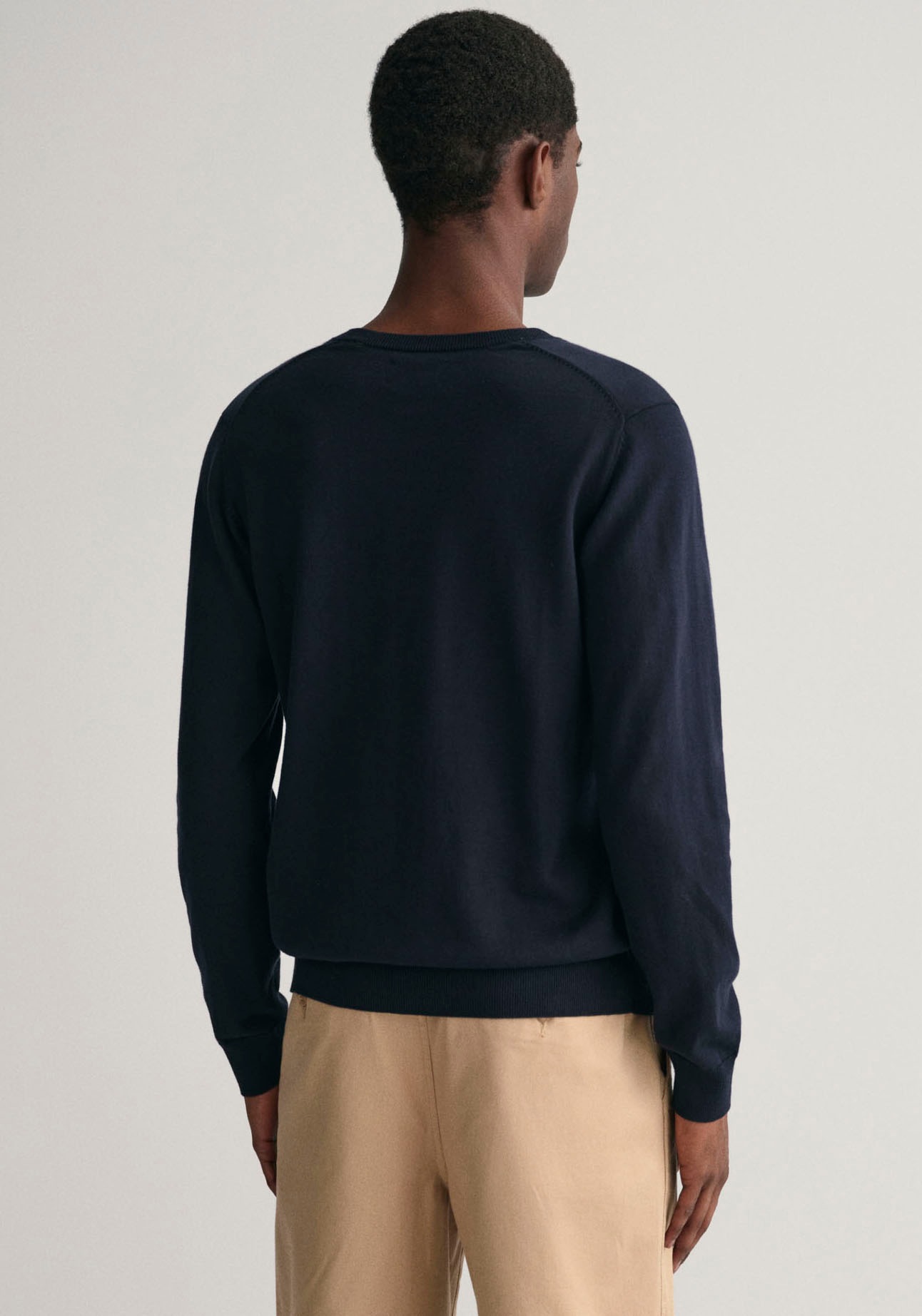 Gant V-Ausschnitt-Pullover »Classic Cotton V-Neck«, Premium Strickjersey aus weicher 100% Baumwolle, Übergangspullover