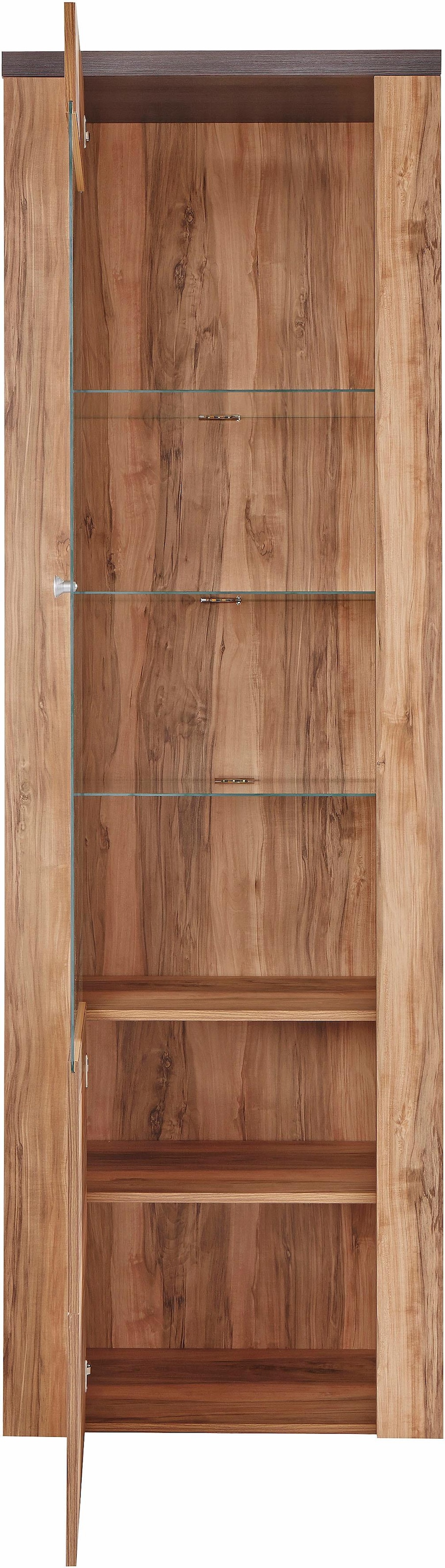Home affaire Vitrine »Larona, zeitlose Glasvitirne, Hochschrank Höhe 205,6 cm«, Stauraumvitrine mit dekorativer Rahmenoptik