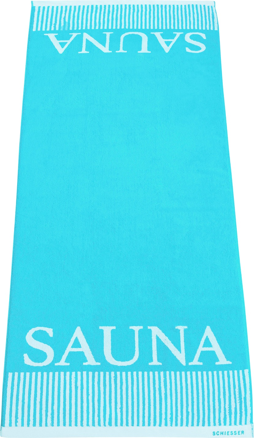 done.® Saunatuch »Kuuma«, (1 abgesetzter bestellen farblich St.), und schnell Abschluss-Saum, bequem Frottier-Innenseite Uni-Farben