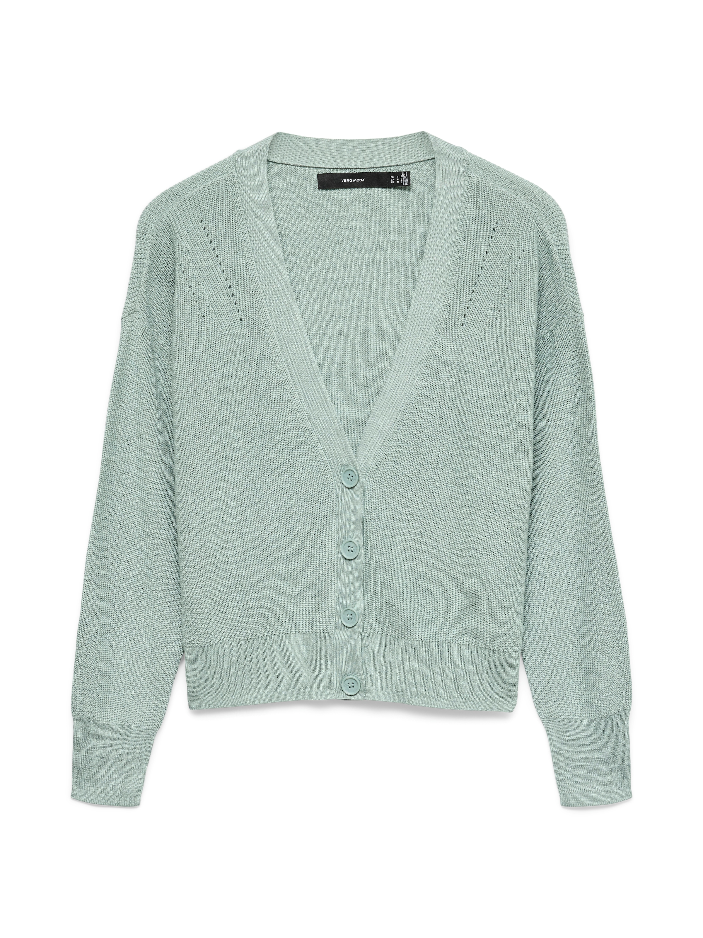 Vero Moda Strickjacke »VMNEWLEXSUN LS SHORT V-NECK CAR GA NOOS«, mit Knopfleiste