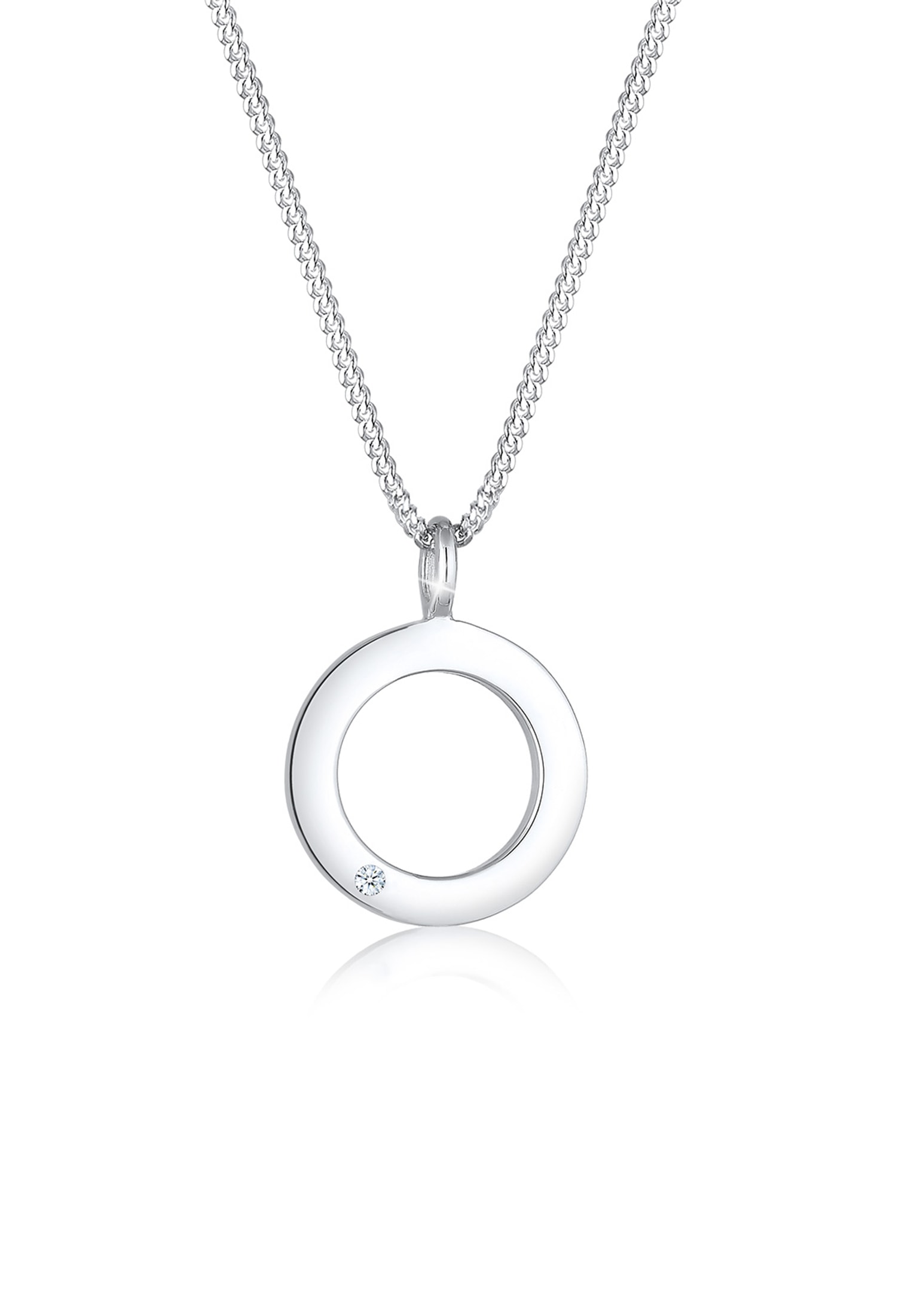 Elli DIAMONDS Collierkettchen »Kreis Unendlichkeit Diamant (0.015 ct) 925 Silber«