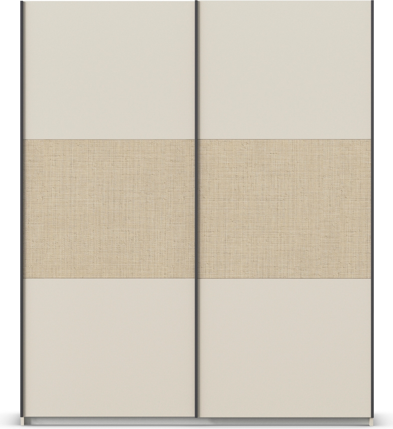 rauch Schwebetürenschrank »Senja«, mit Bauchbinde in angesagter Rattan-Optik
