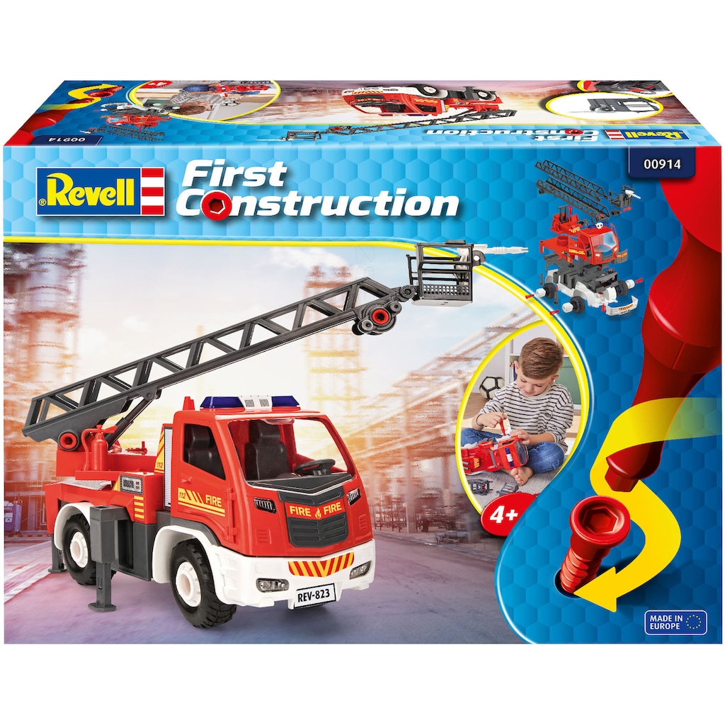 Revell® Modellbausatz »Revell First Construction, Feuerwehr-Leiterwagen«, 1:20