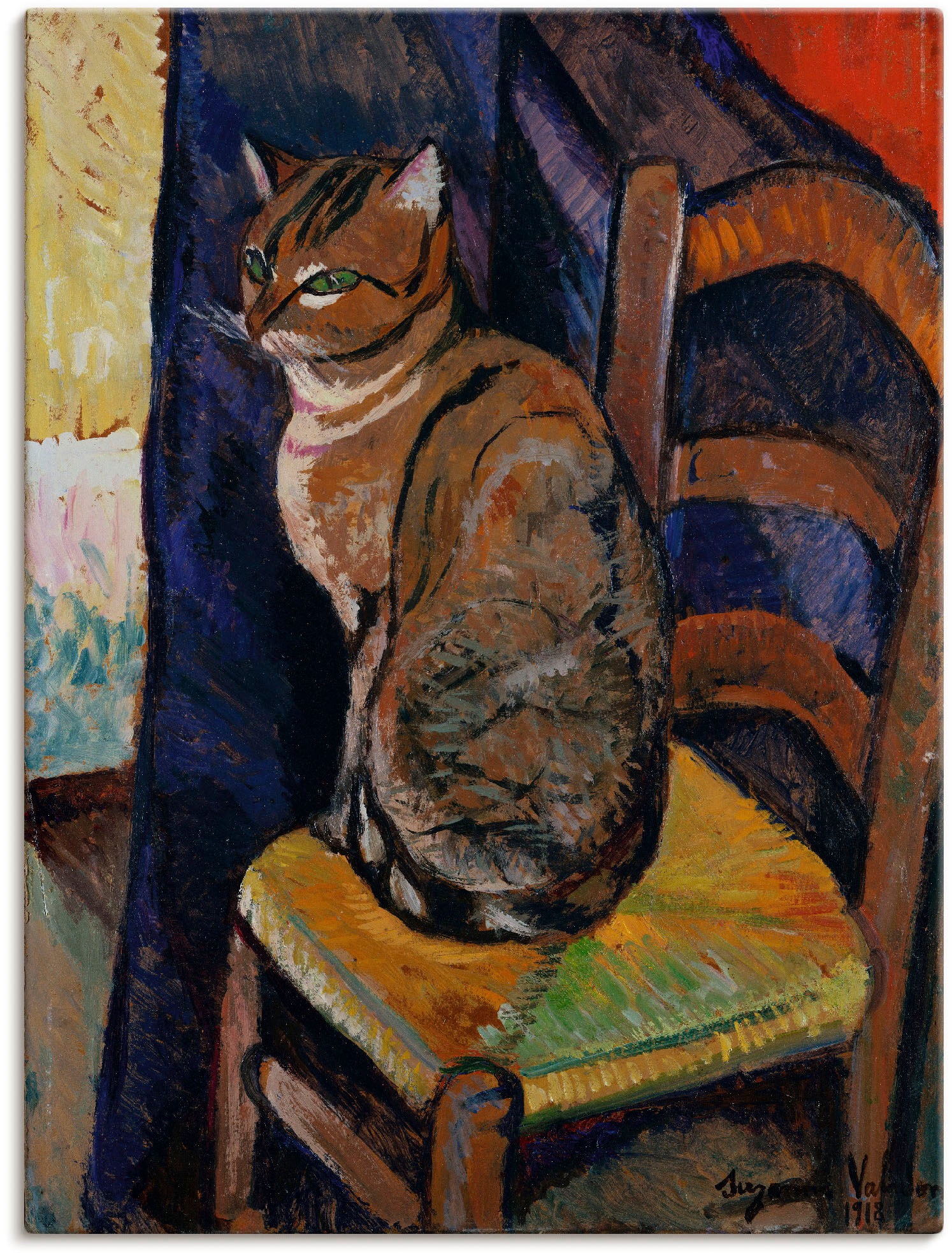 Artland Wandbild »Skizze Stuhl sitzende Katze.« Haustiere 1 Stk. tlg. als L günstig online kaufen