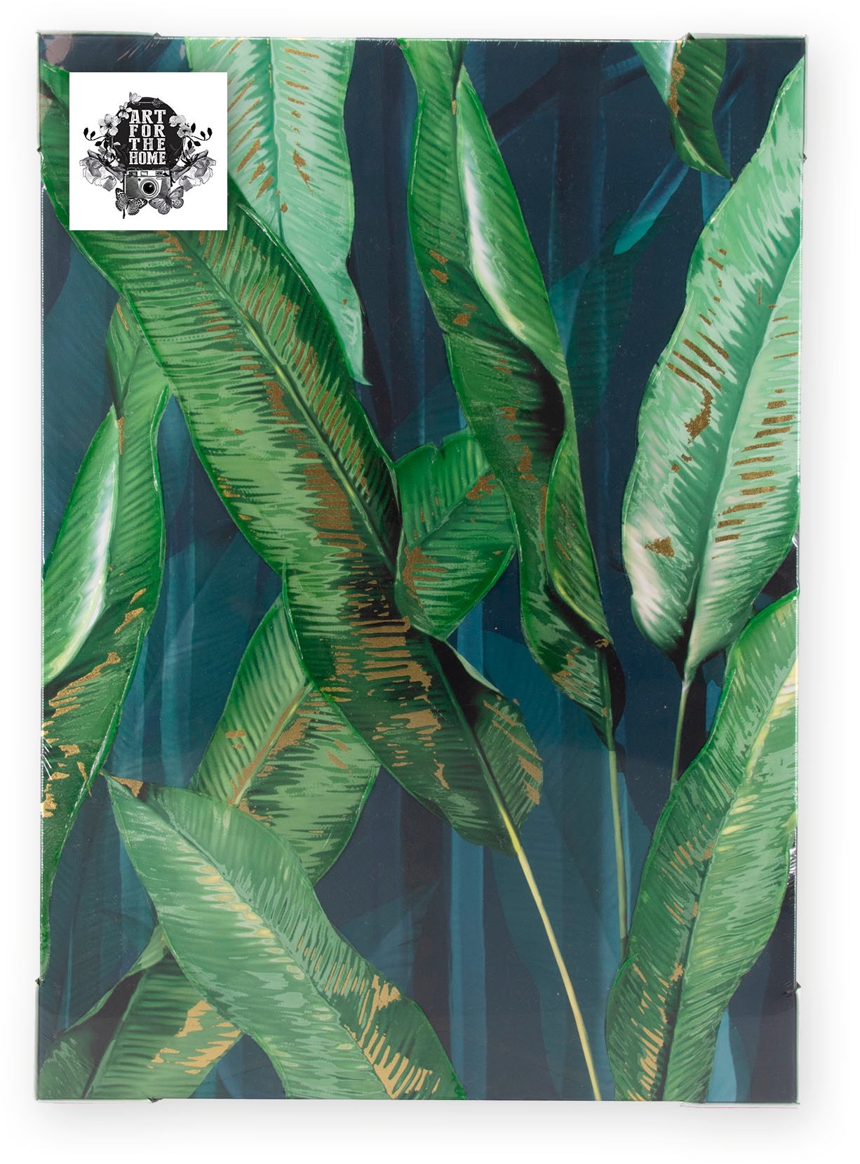 Art for the home Leinwandbild »Blatter« 1 Stk. tlg. Handgemalt Wandbild Gold Metallic 50x70cm