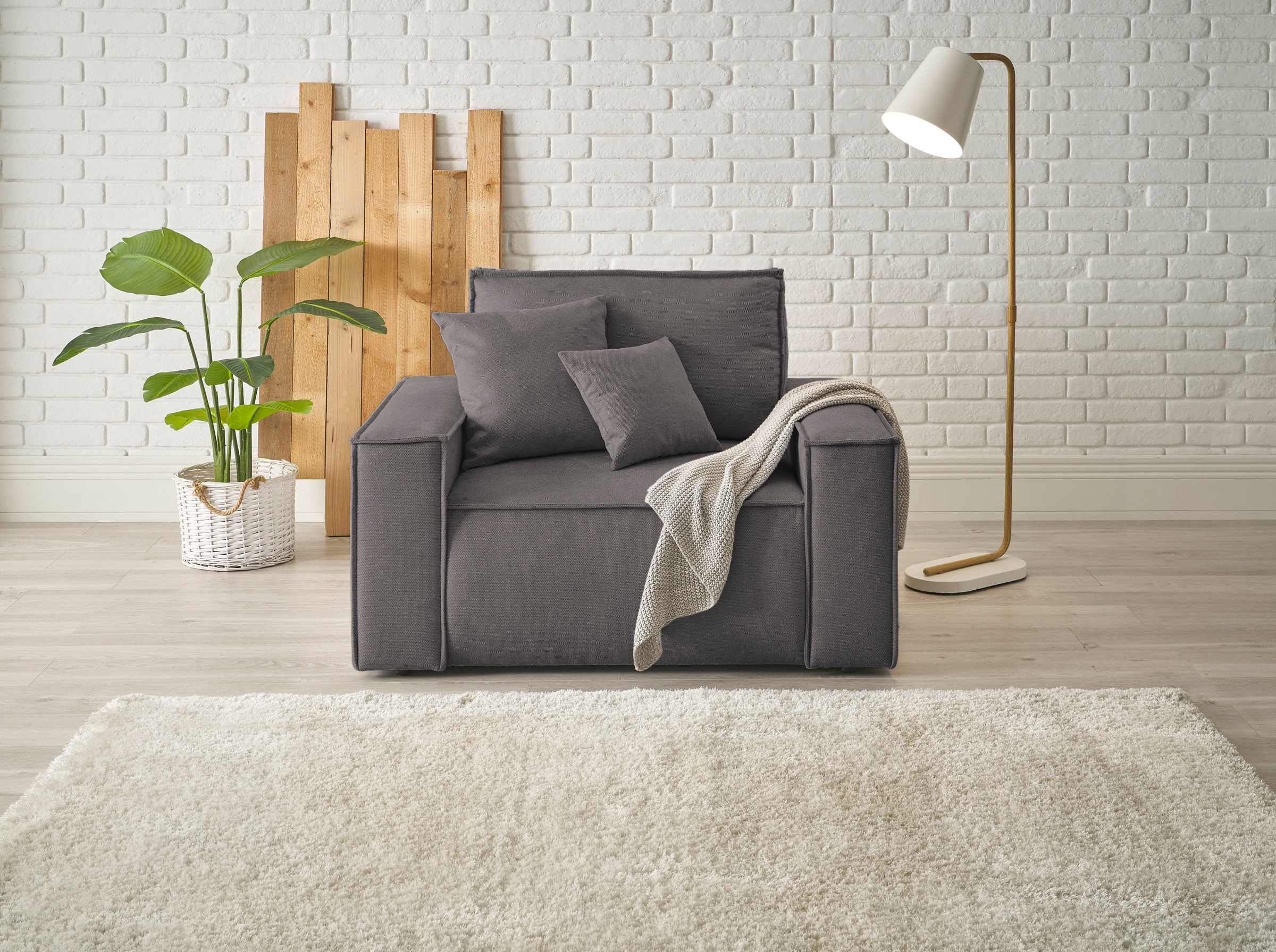 OTTO home Loveseat »FINNLEY, XXL-Sessel, Lesesessel, trendige Stoffe, inkl. günstig online kaufen