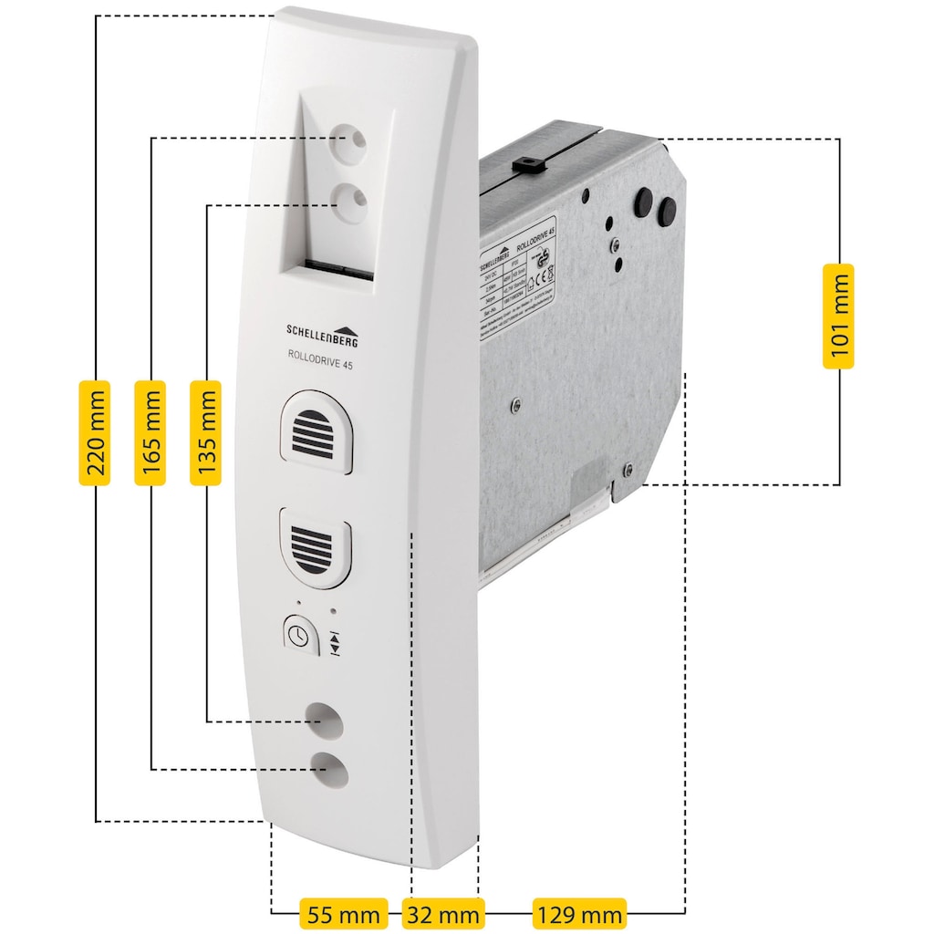 SCHELLENBERG Rollladengurt-Antrieb »Elektrischer Gurtwickler Rollodrive 45«, (1 tlg.)