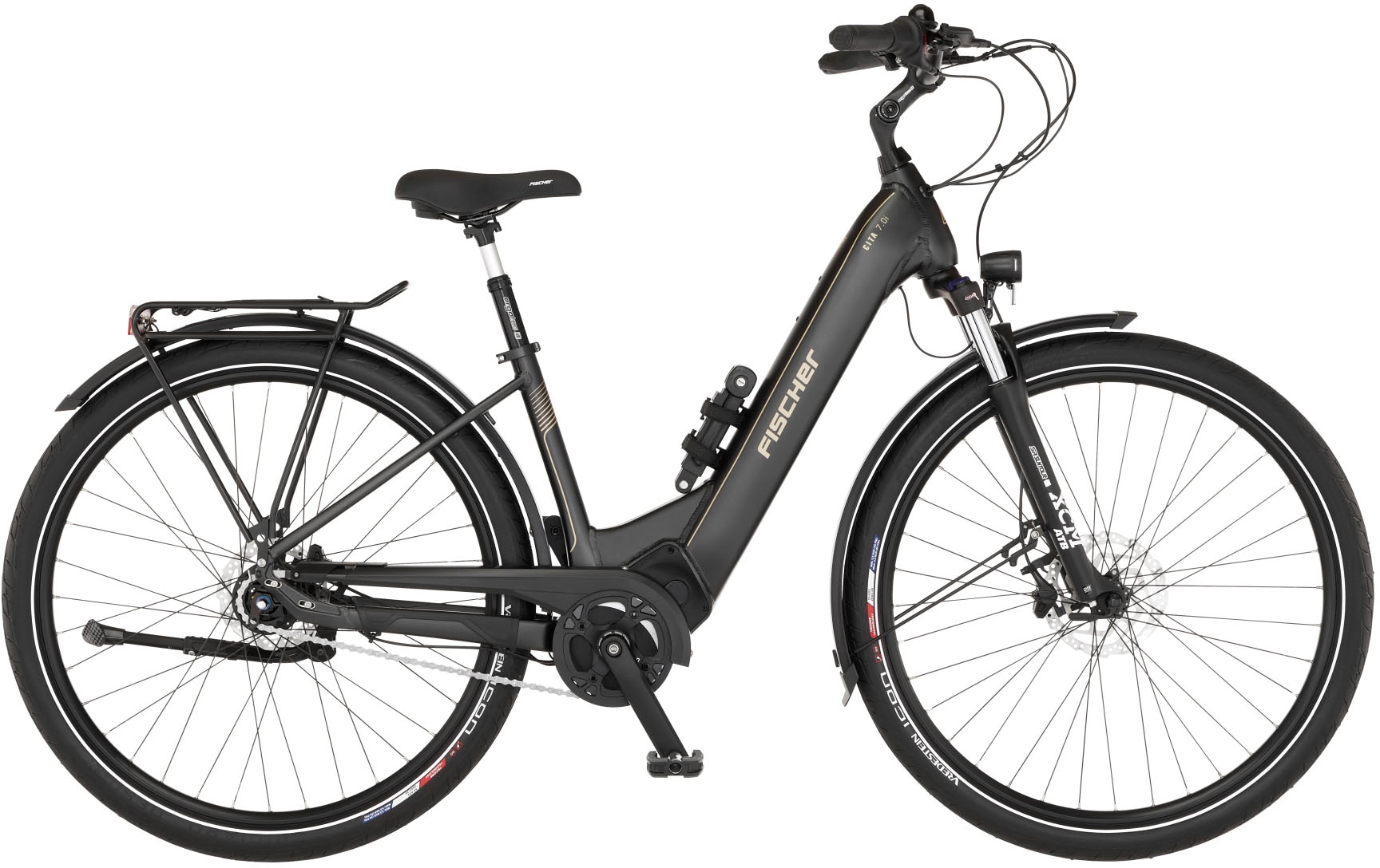 FISCHER Fahrrad E-Bike »CITA 7.0I 630«, 7 Gang, Shimano, Nexus, Mittelmotor 250 W, (Schloss), Pedelec, Elektrofahrrad für Damen u. Herren