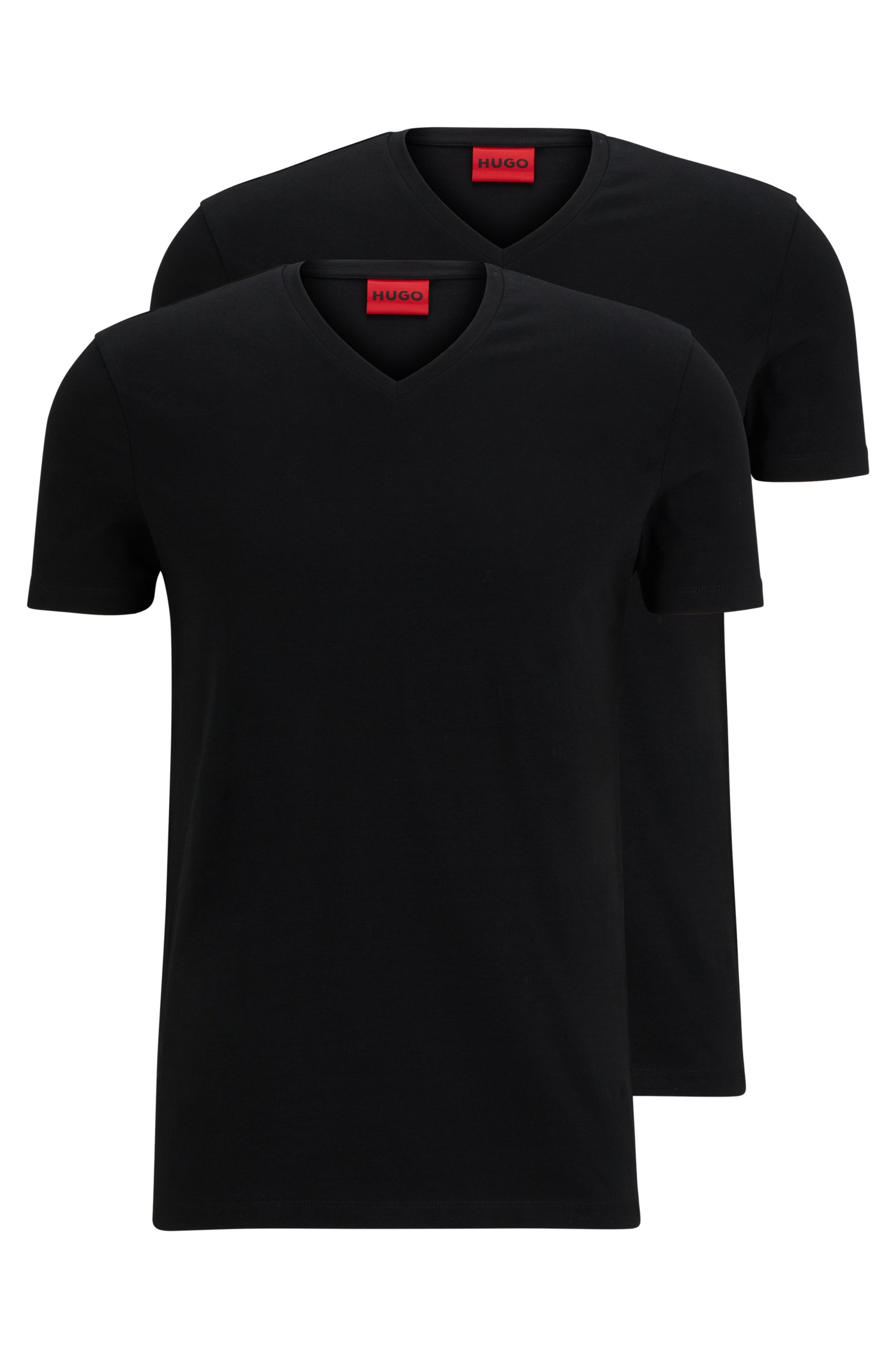 HUGO T-Shirt »HUGO-V« Packung, 2er,  V-Ausschnitt, Slim-Fit, HUGO Logo-Print