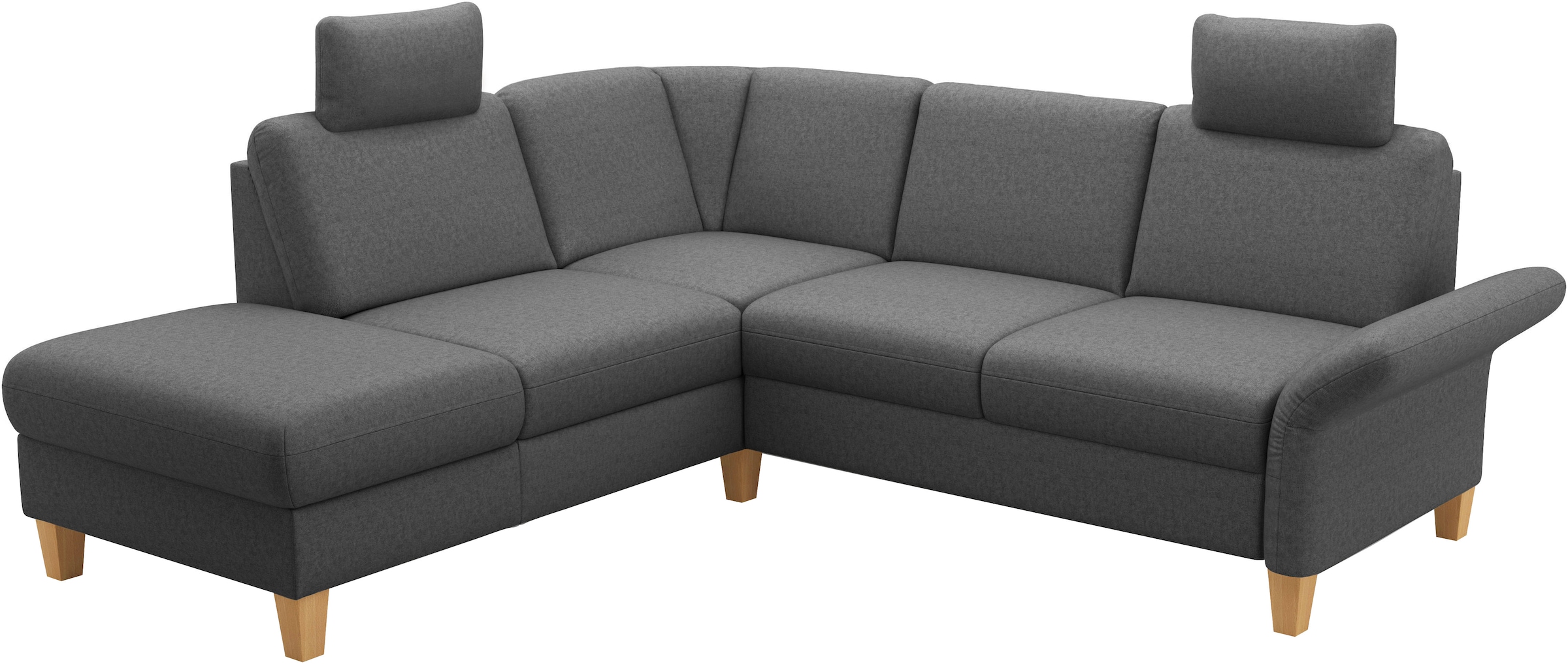 Home affaire Ecksofa »Rochelle«, wahlweise mit Armlverstellung, Klappbett mit Rollen & Bettkasten