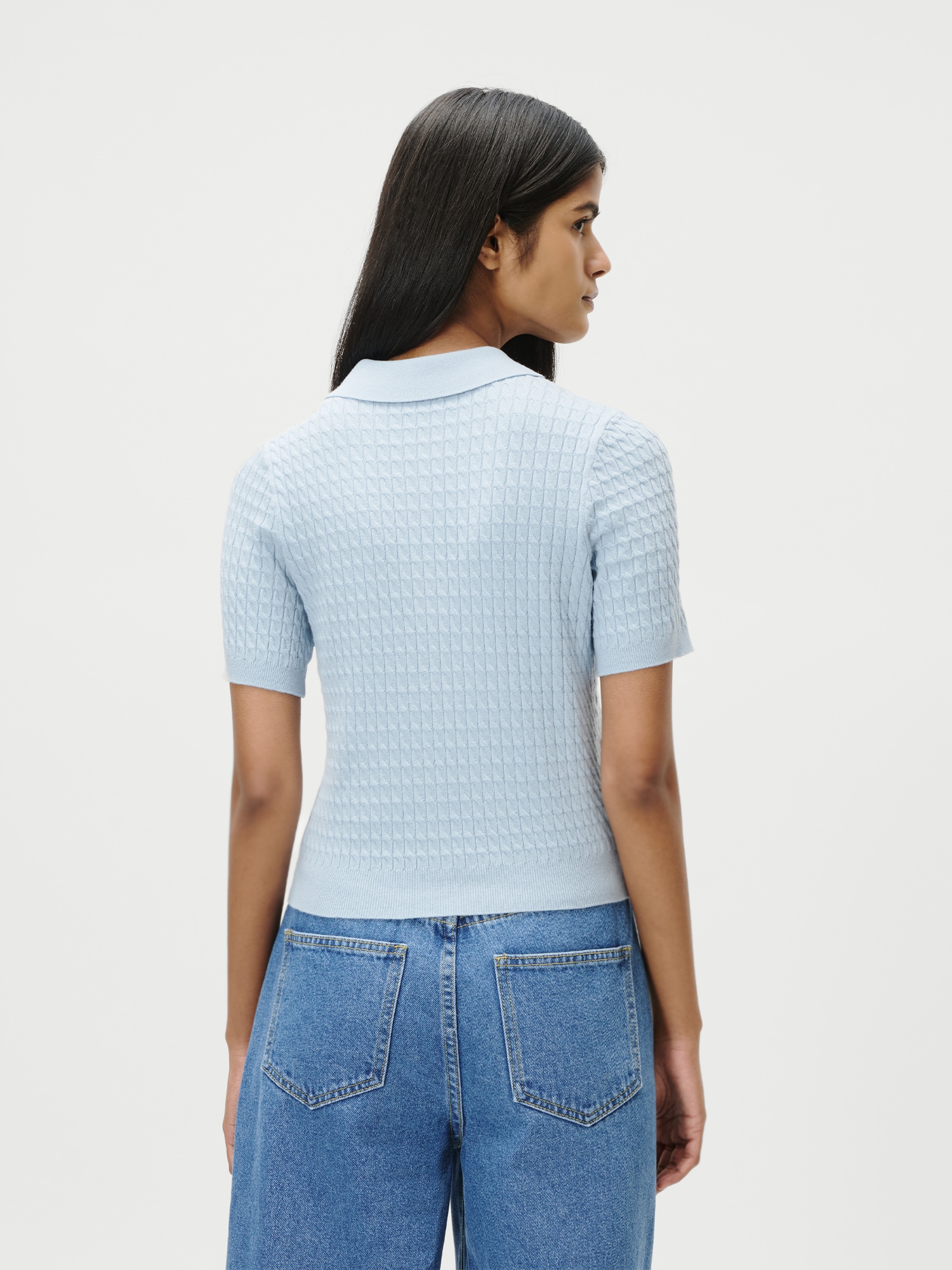 LeGer Poloshirt »Manolja, LeGer by Lena Gercke« mit Zopfmuster, Logostickerei