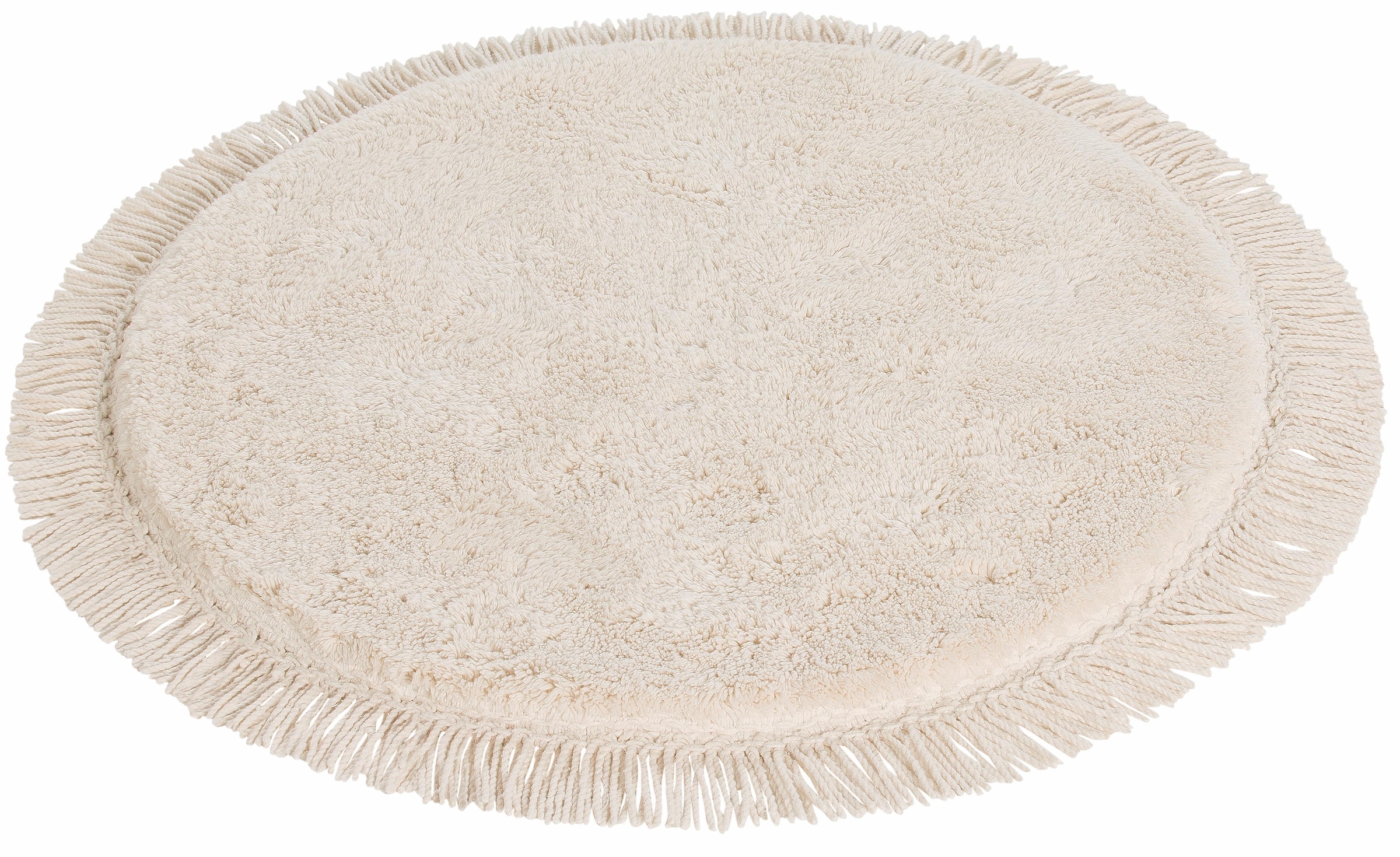 my home Badematte »Finca, Badvorleger, Badezimmer Teppich«, rutschhemmend beschichtet, fußbodenheizungsgeeignet-strapazierfähig, Fransen, Boho, Badteppich, Bio-Baumwolle, auch als 3 teiliges Set