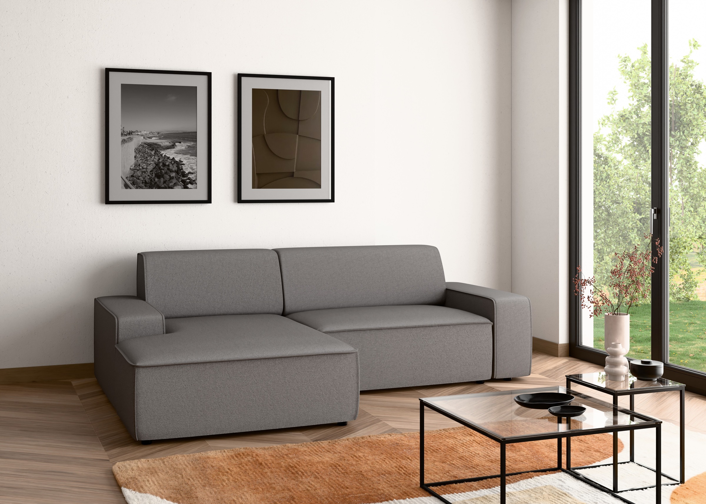 TRENDMANUFAKTUR Ecksofa »Graz, wahlweise mit Sitzvorschub und Bettkasten, L günstig online kaufen
