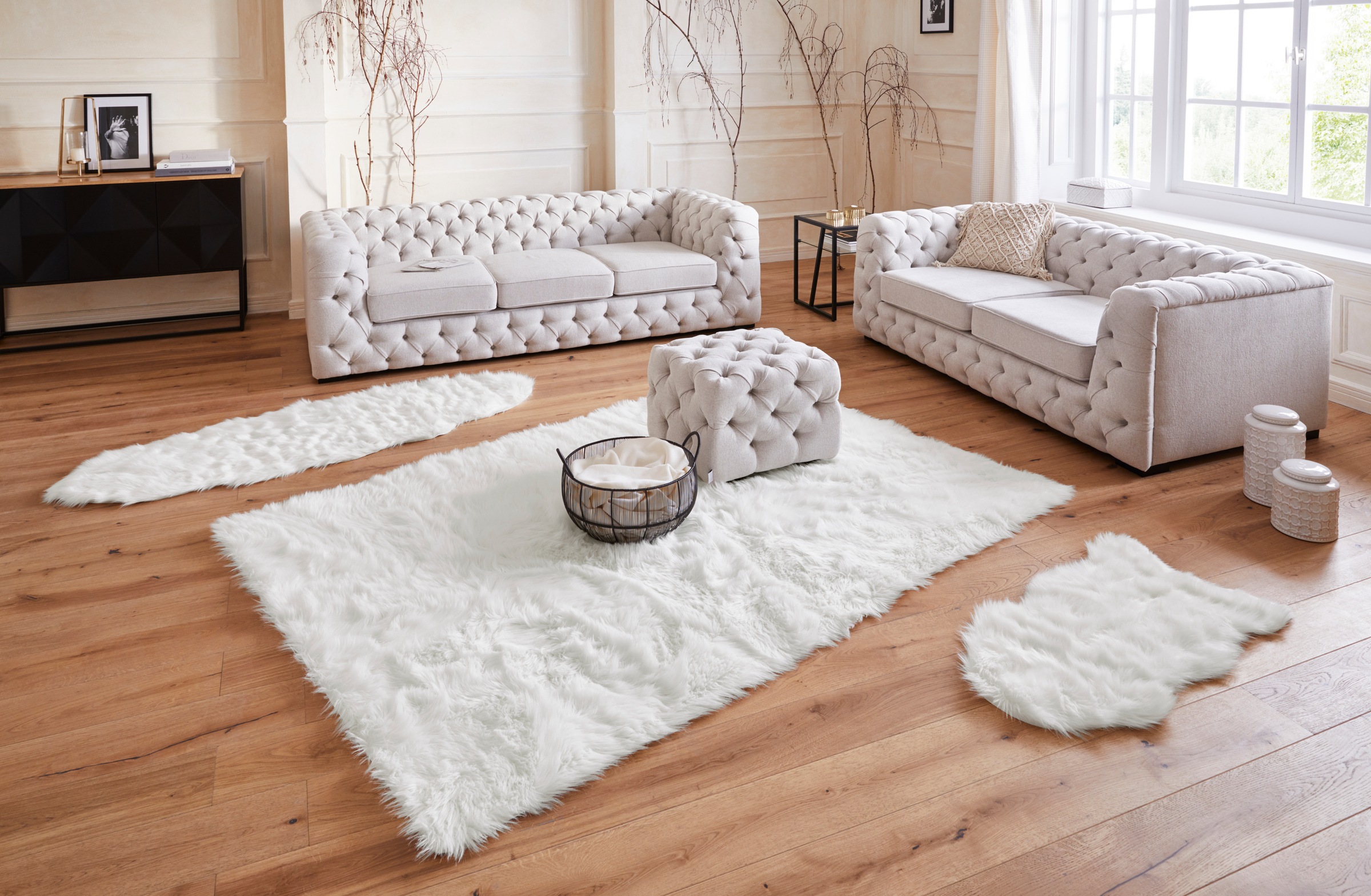 Guido Maria Kretschmer Home&Living Fellteppich »Triana«, rechteckig, 60 mm Höhe, Kunstfell, fußbodenheizungsgeeignet, pflegeleicht, ideale Teppiche für Wohnzimmer, Schlafzimmer und Esszimmer