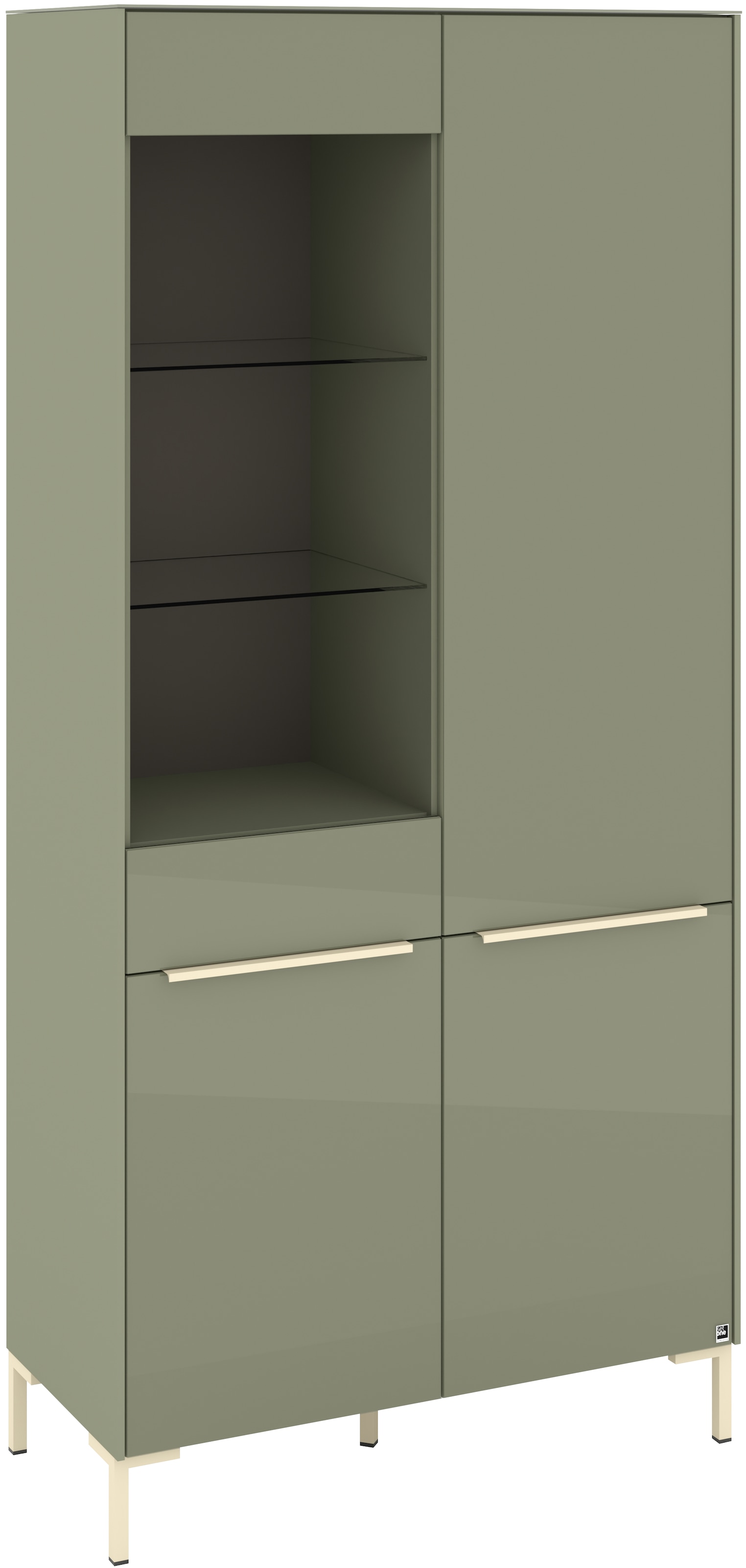 set one by Musterring Standvitrine »Reno« 1 Stk. tlg. Mit Winkelfuß in diversen Farben, 199 cm Höhe & Farbauswahl