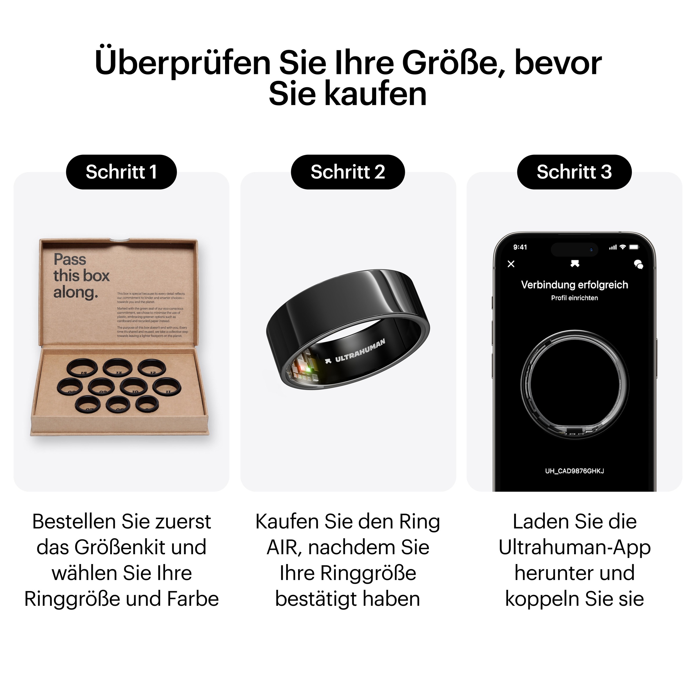 Ultrahuman Activity Tracker »Smartring AIR - Size 10« Schlaf- und Fitness-Tracker für Frauen und Männer