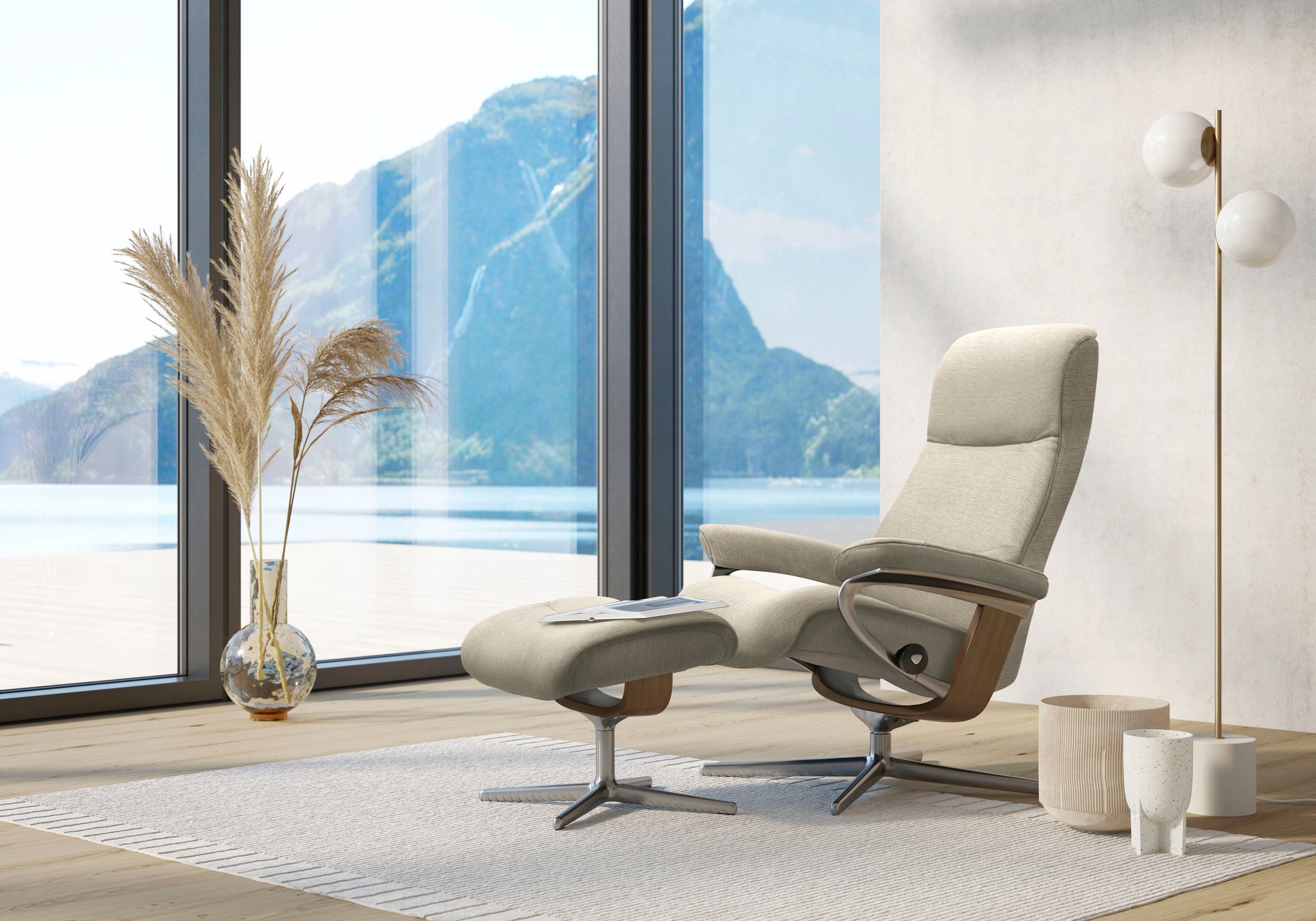 Stressless® Relaxsessel »View«, mit Cross Base, Größe S, M & L, Holzakzent günstig online kaufen