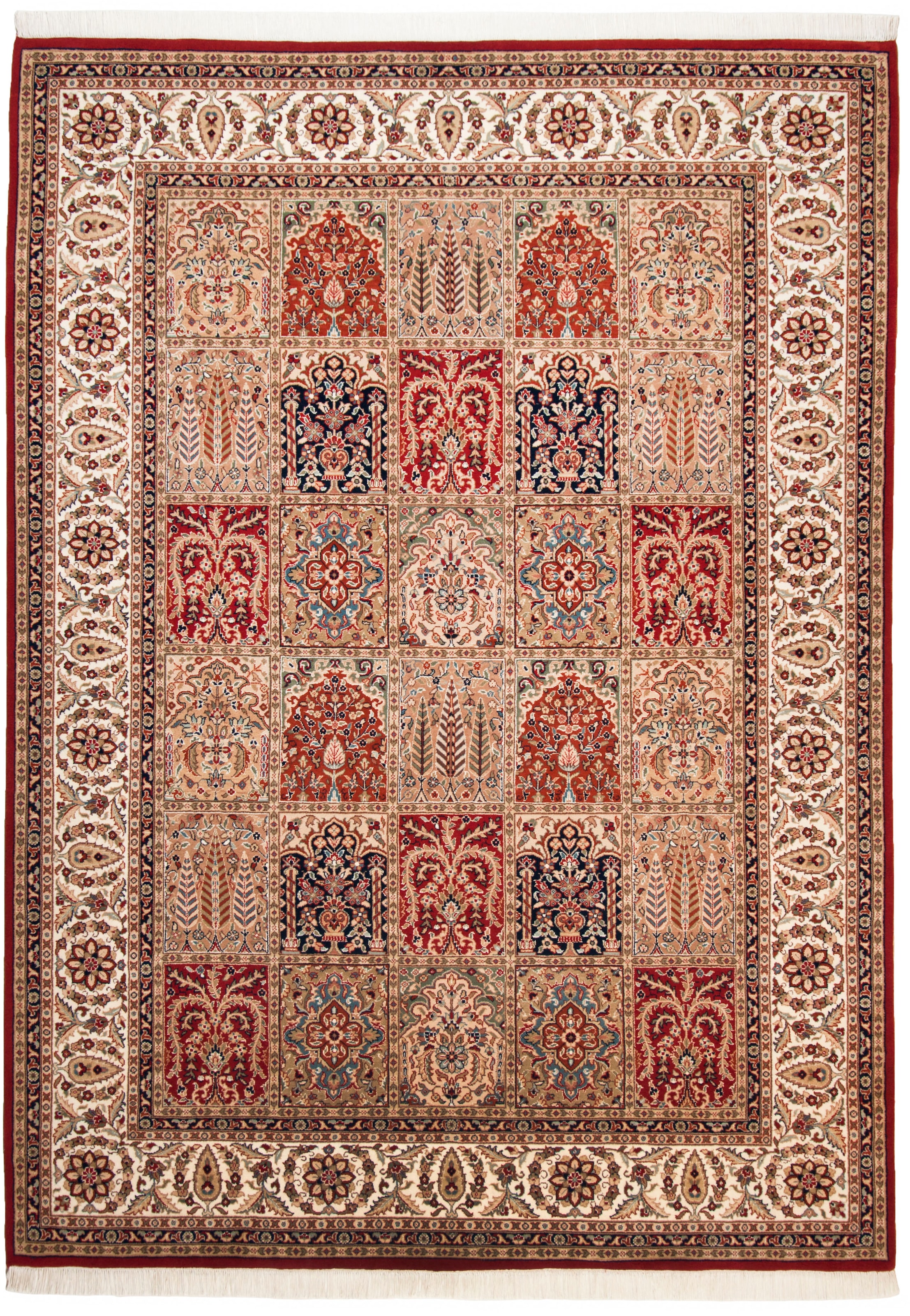 THEKO Orientteppich »Baktyari N« rechteckig 12 mm Höhe handgeknüpft, Material: 80% Wolle, 20% Seide, mit Fransen